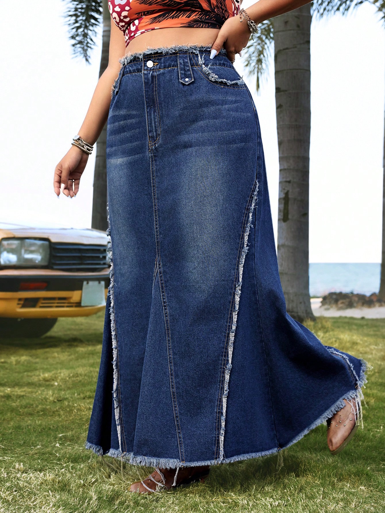 Plus Size Denim Skirts