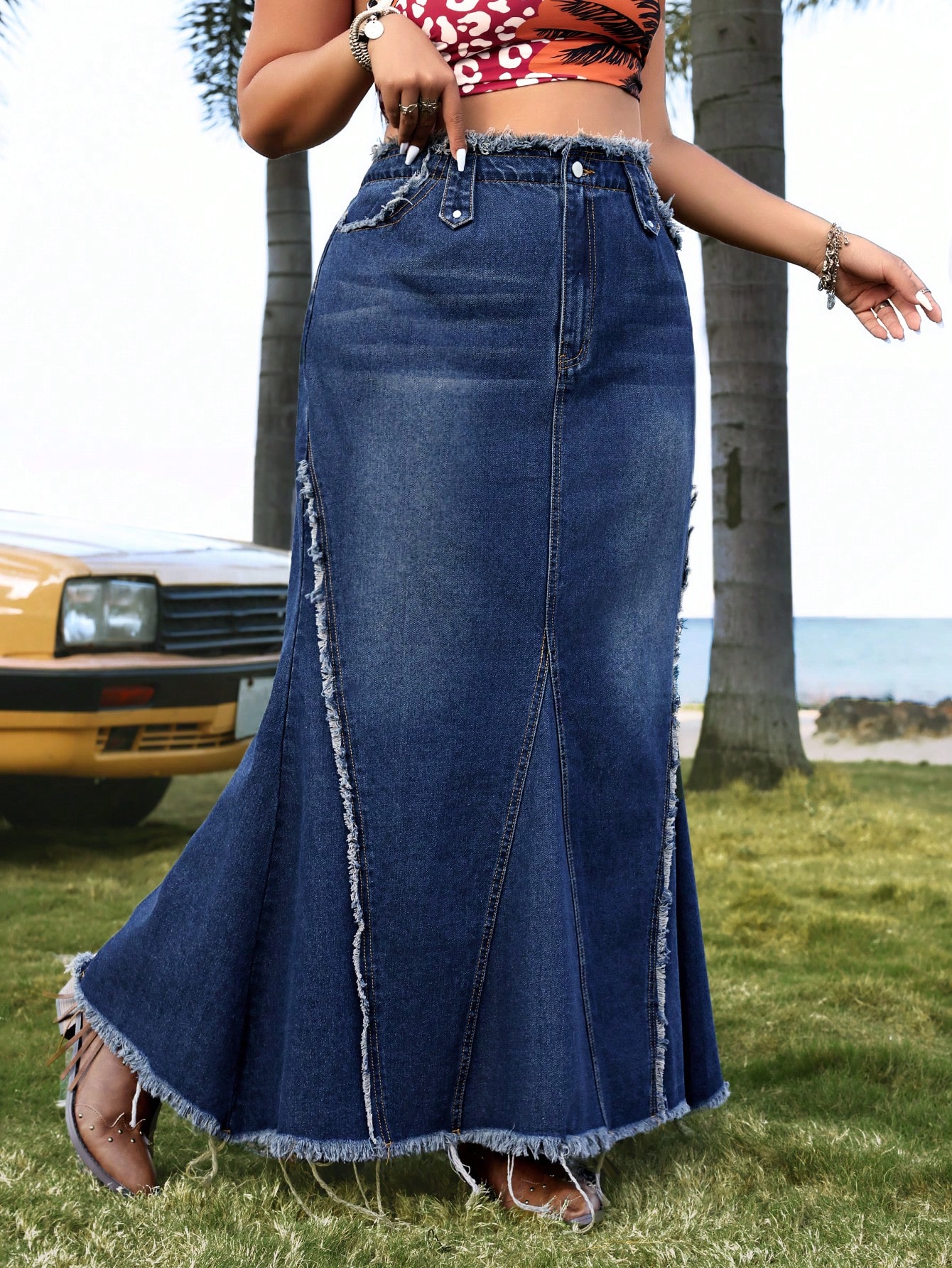 Plus Size Denim Skirts