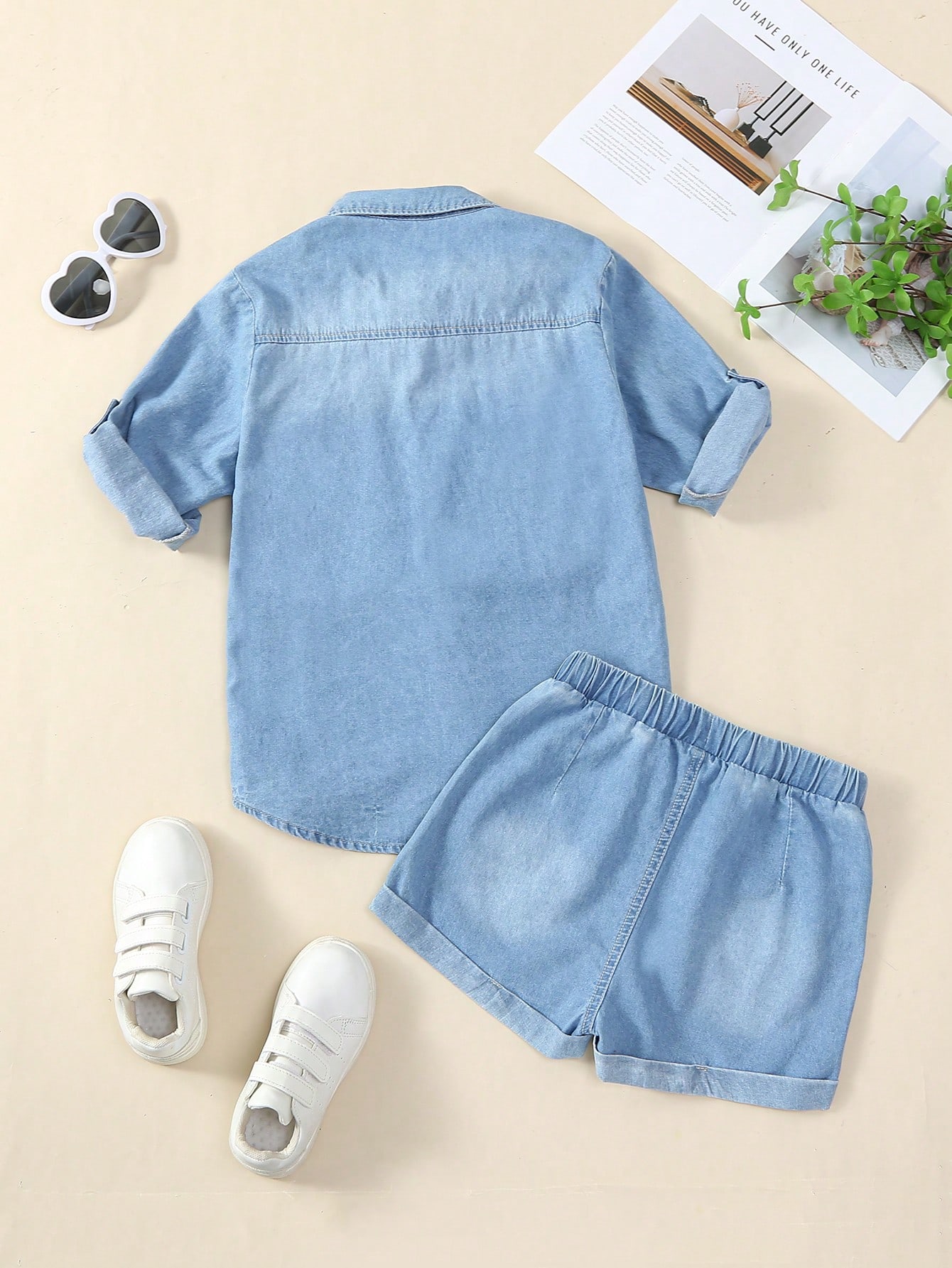 Tween Girls Denim Two-piece Outfits