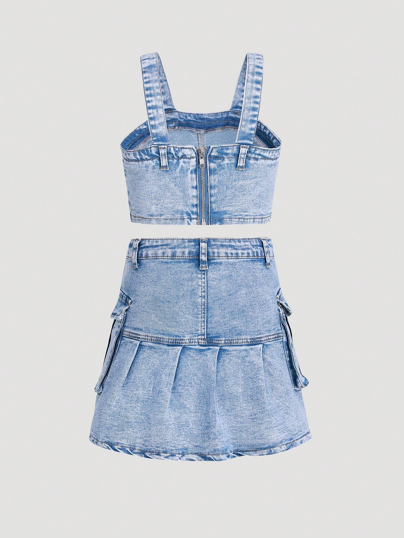 Tween Girls Denim Two-piece Outfits