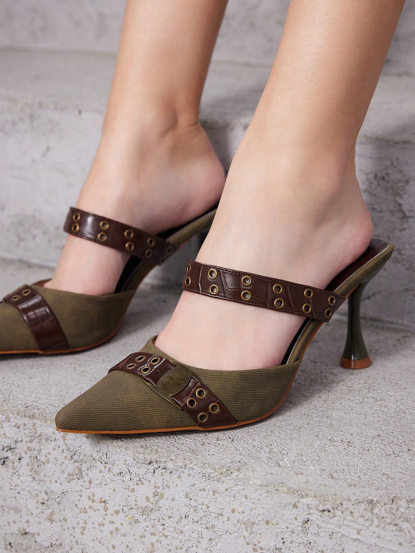 In Olive Green Women Shoes