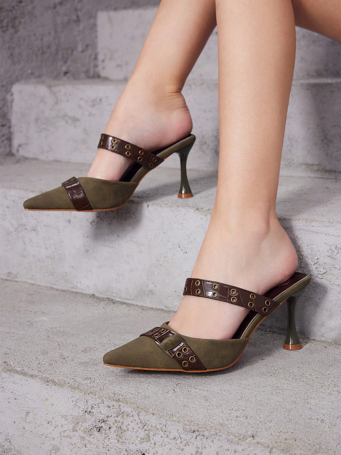 In Olive Green Women Shoes