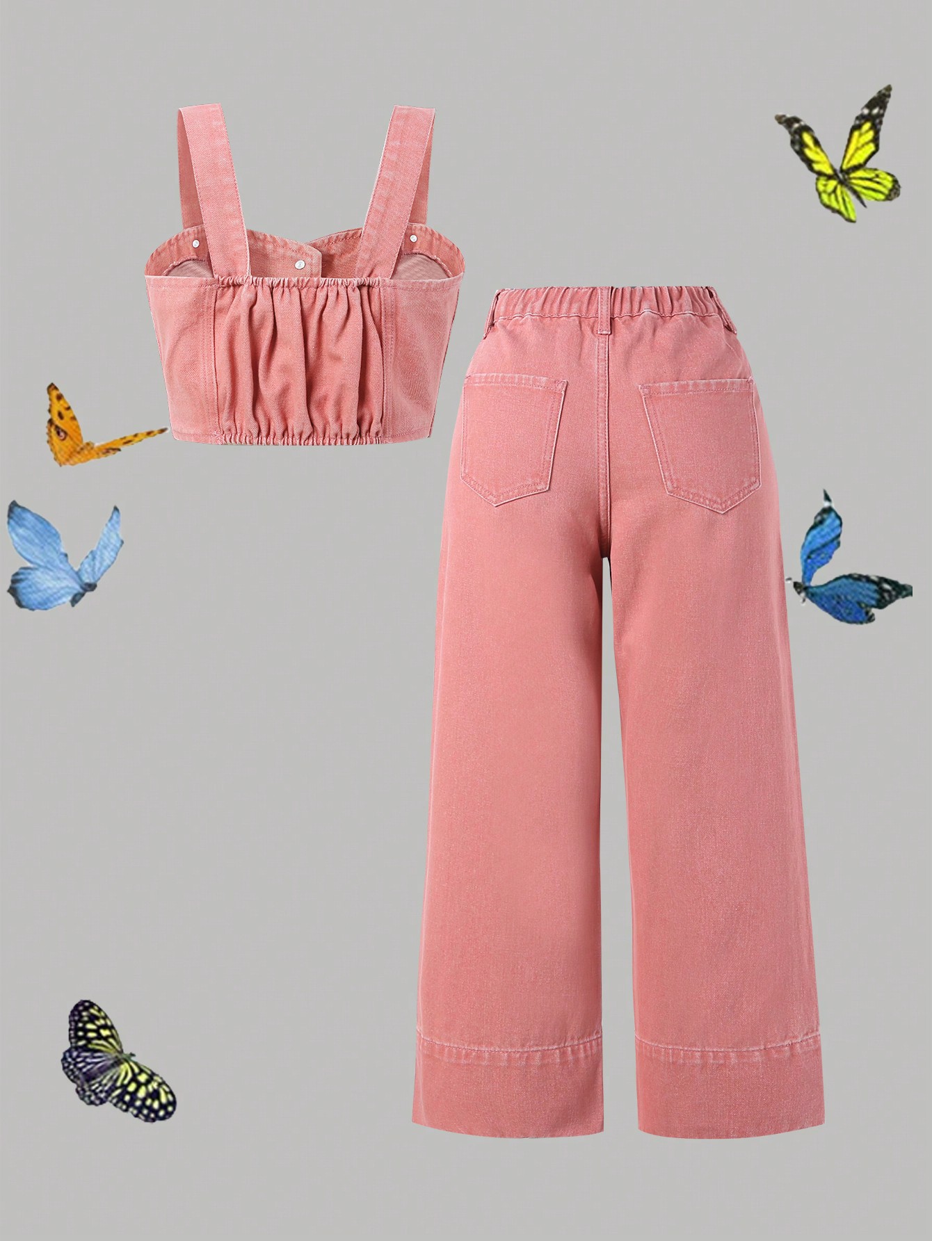 Tween Girls Denim Two-piece Outfits