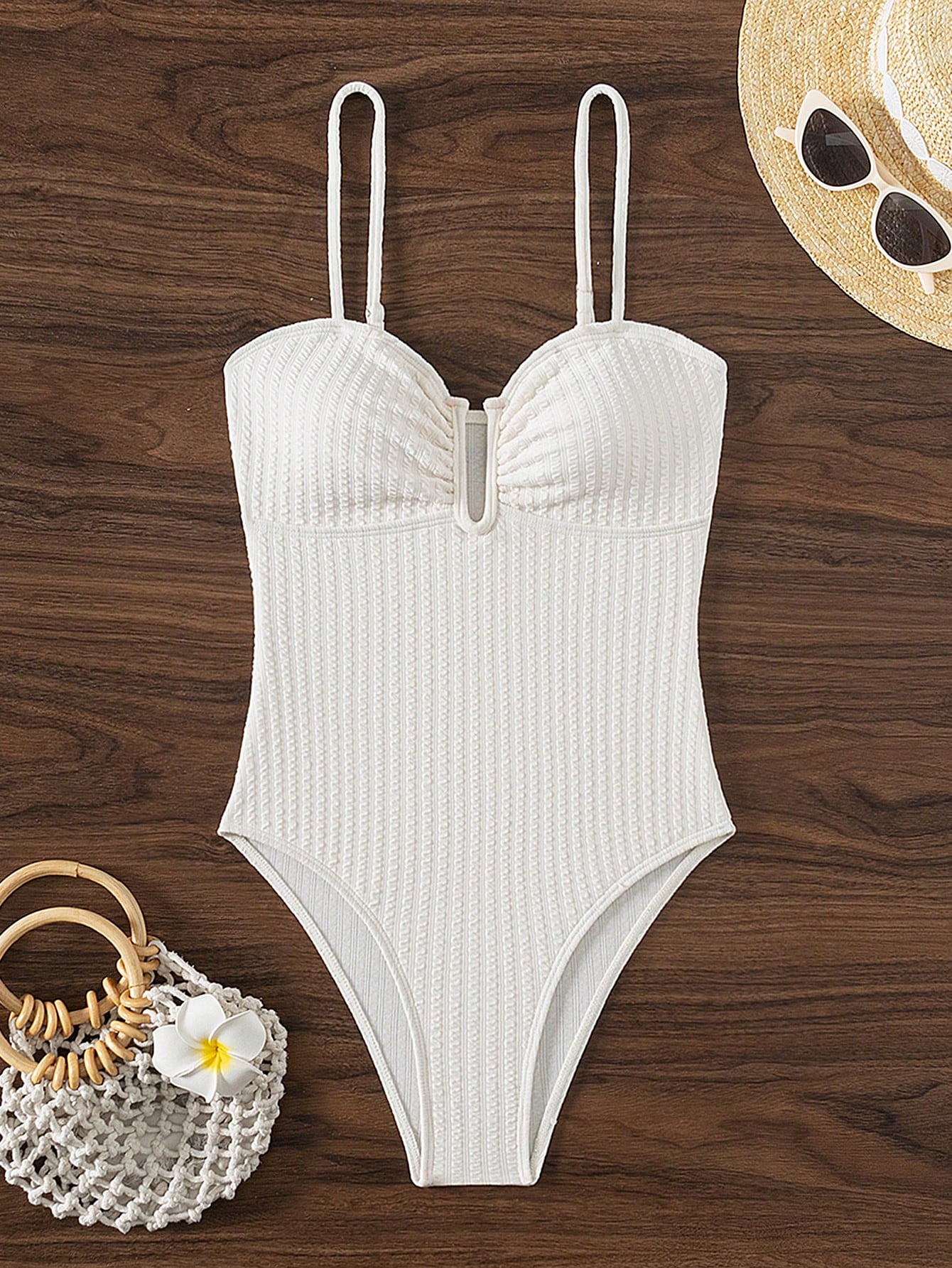 In Beige Women One-Pieces