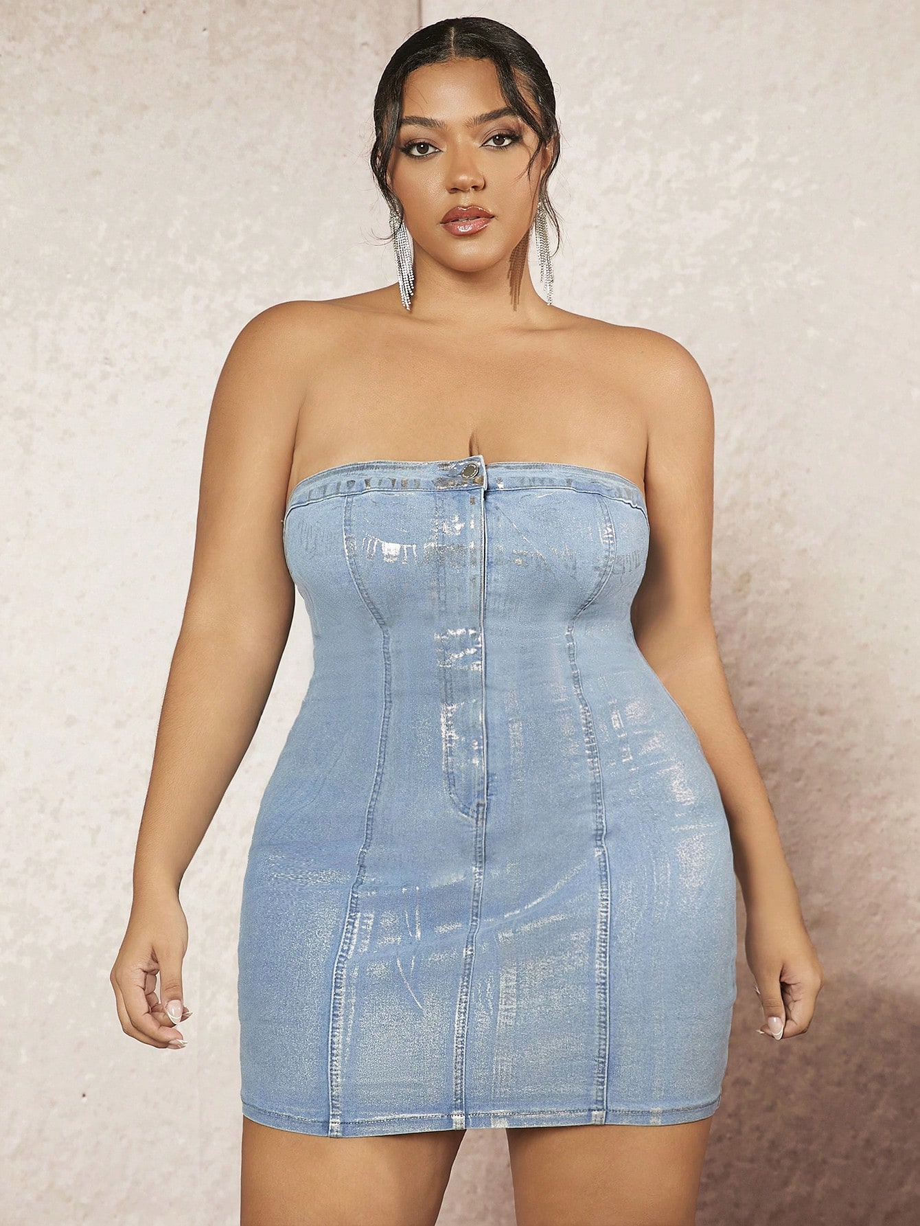 In Sexy Plus Size Denim Dresses