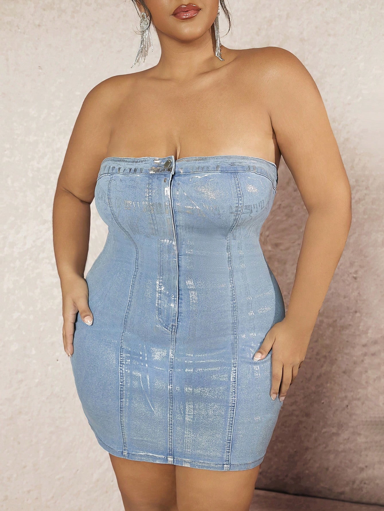 In Sexy Plus Size Denim Dresses