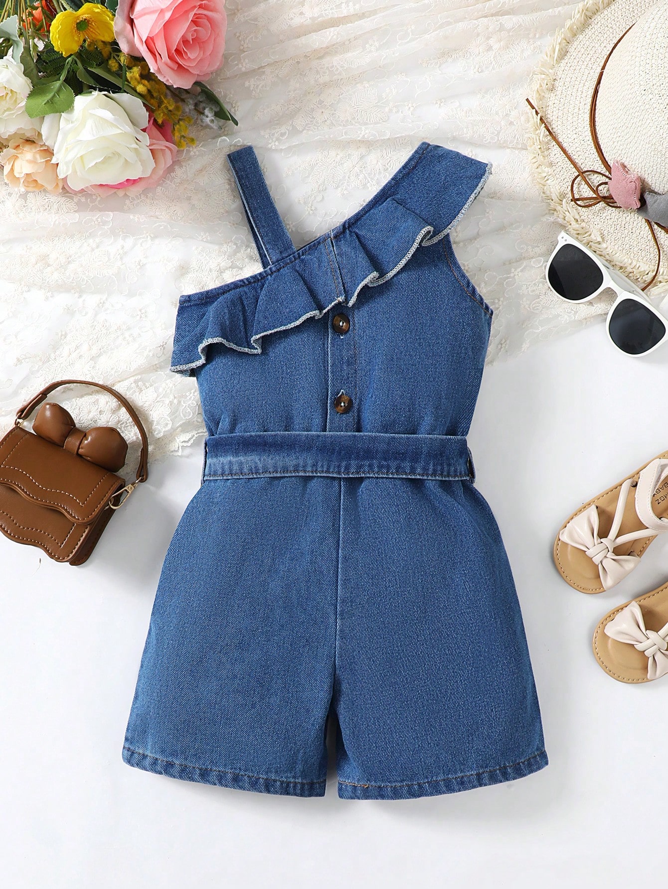 Young Girls Denim Overalls & Jumpsuits