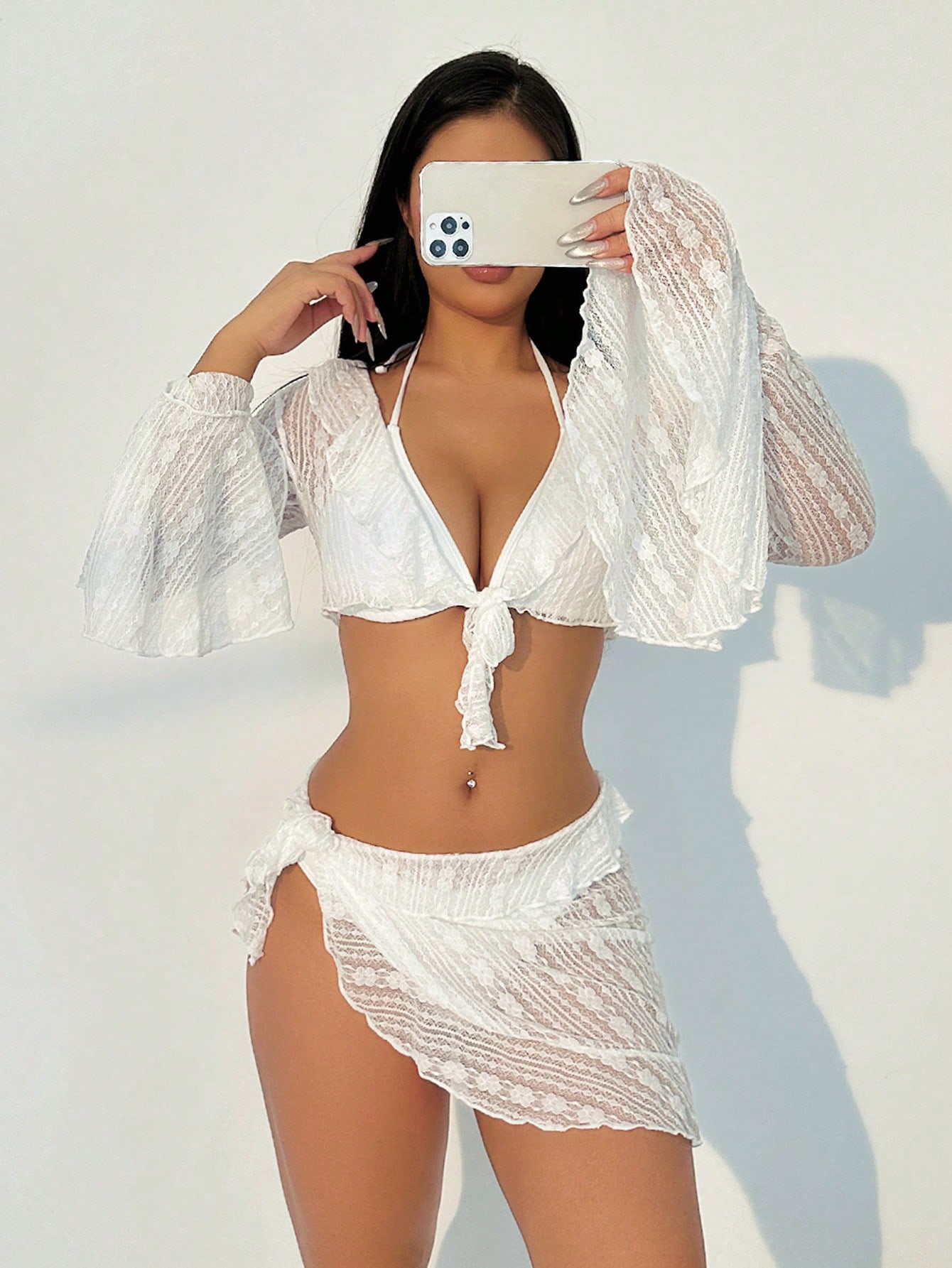 In White Women Bikini Sets