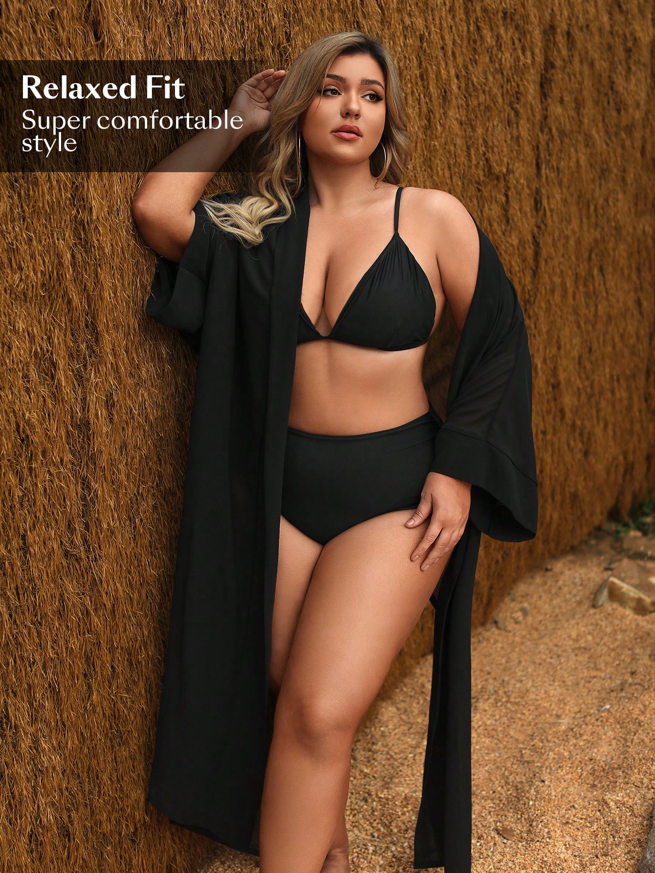 In Long Sleeve Plus Size Kimonos