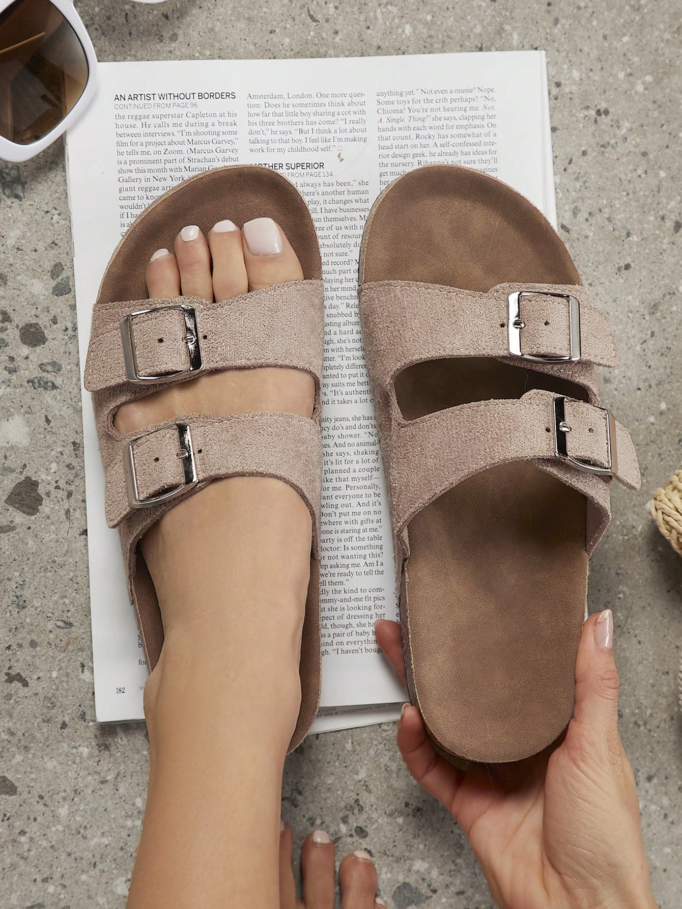 In Beige Women Flat Sandals