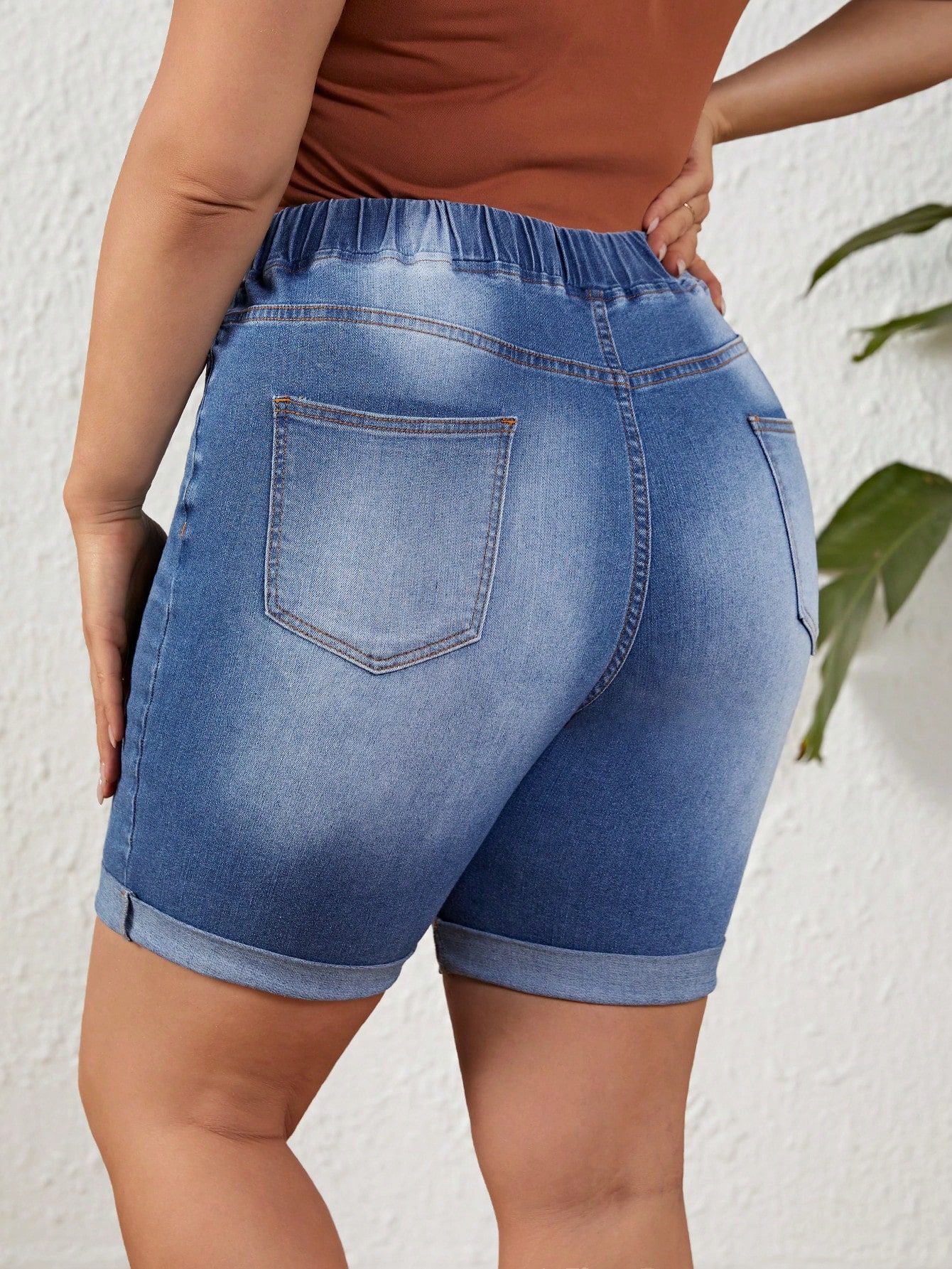 Plus Size Denim Shorts