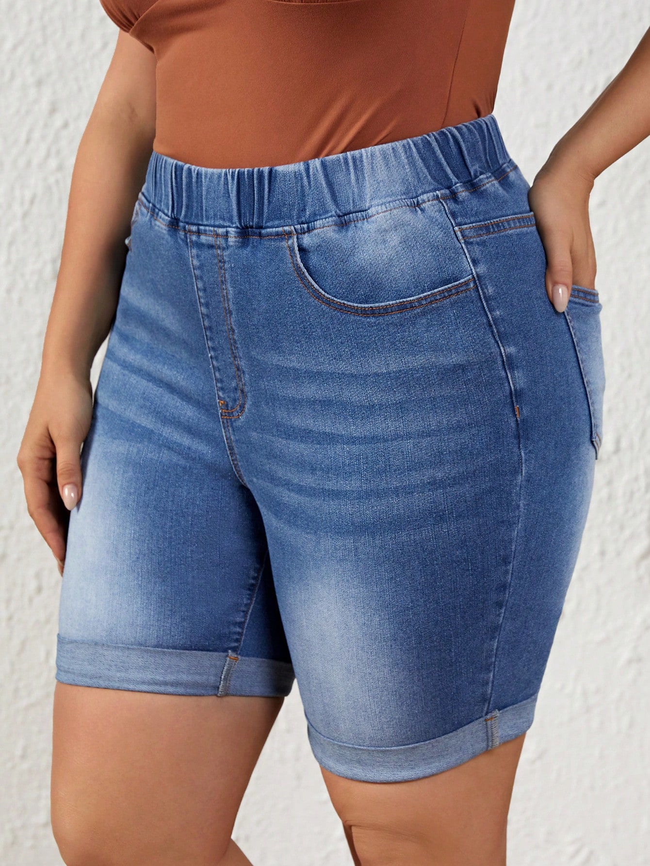 Plus Size Denim Shorts