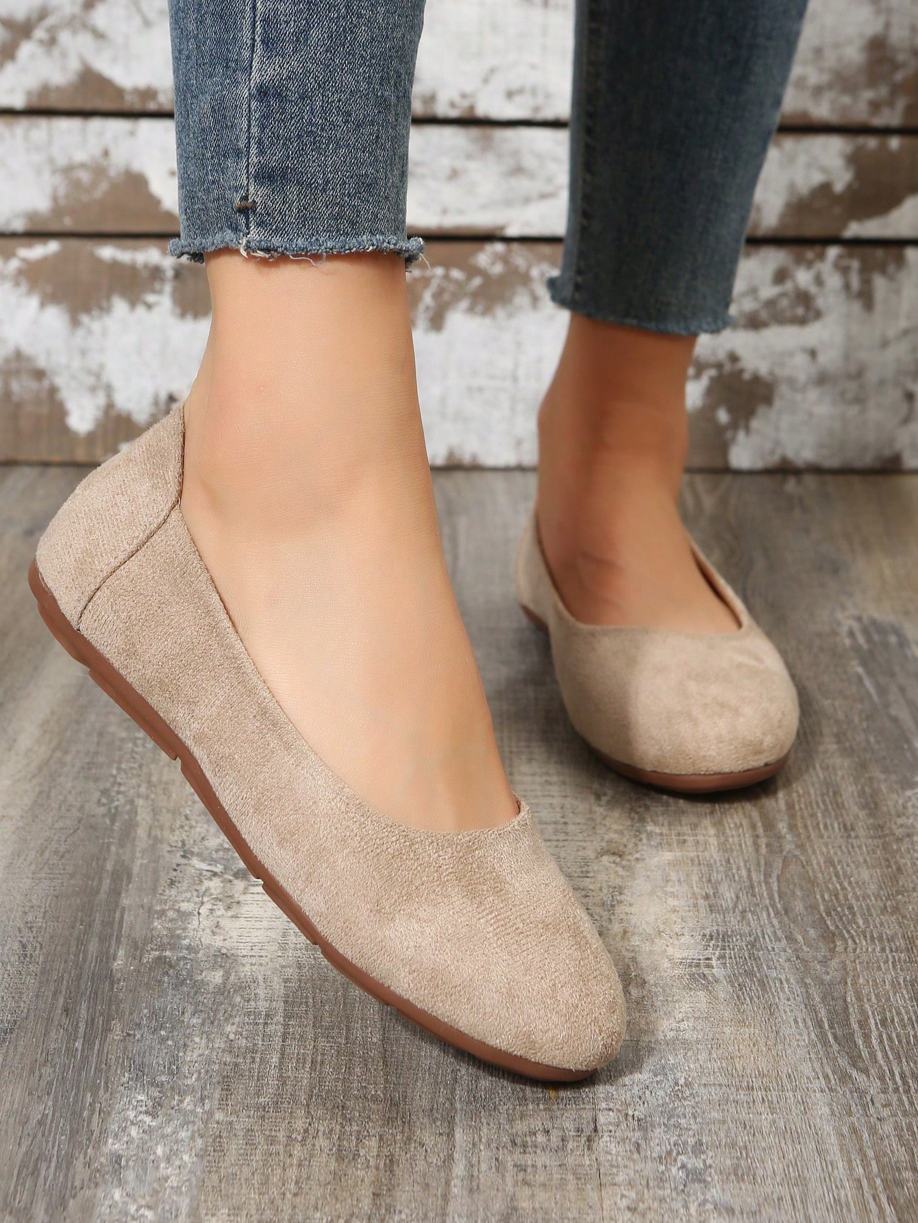 In Beige Women Flats