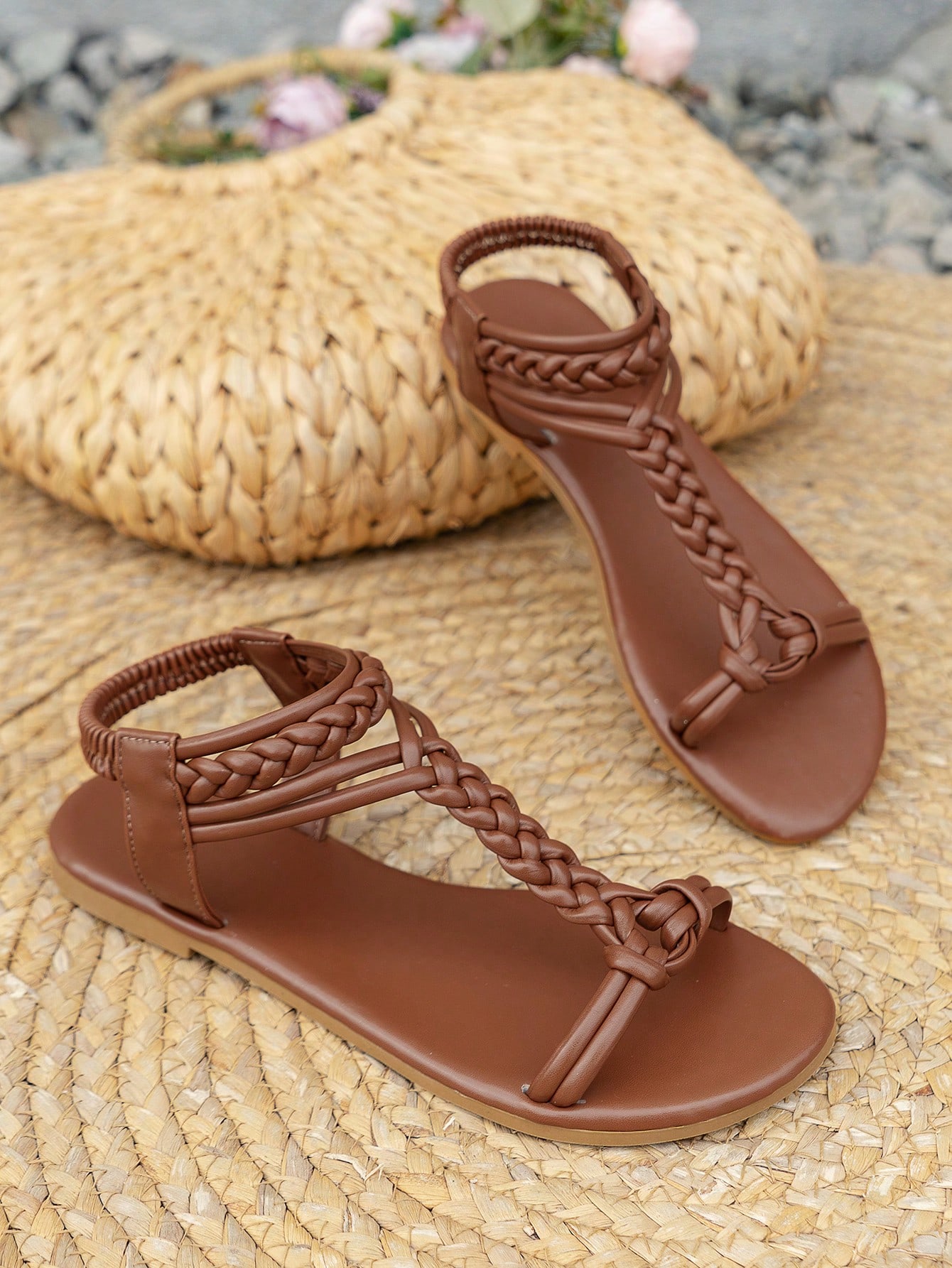 In Mocha Brown Women Flat Sandals