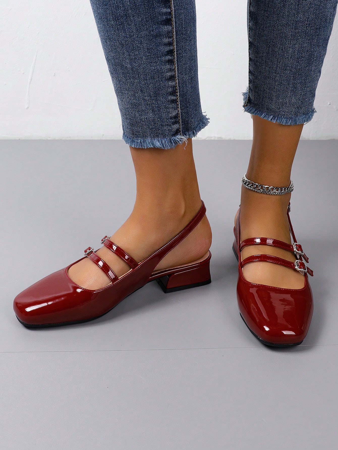 In Burgundy Women Flats