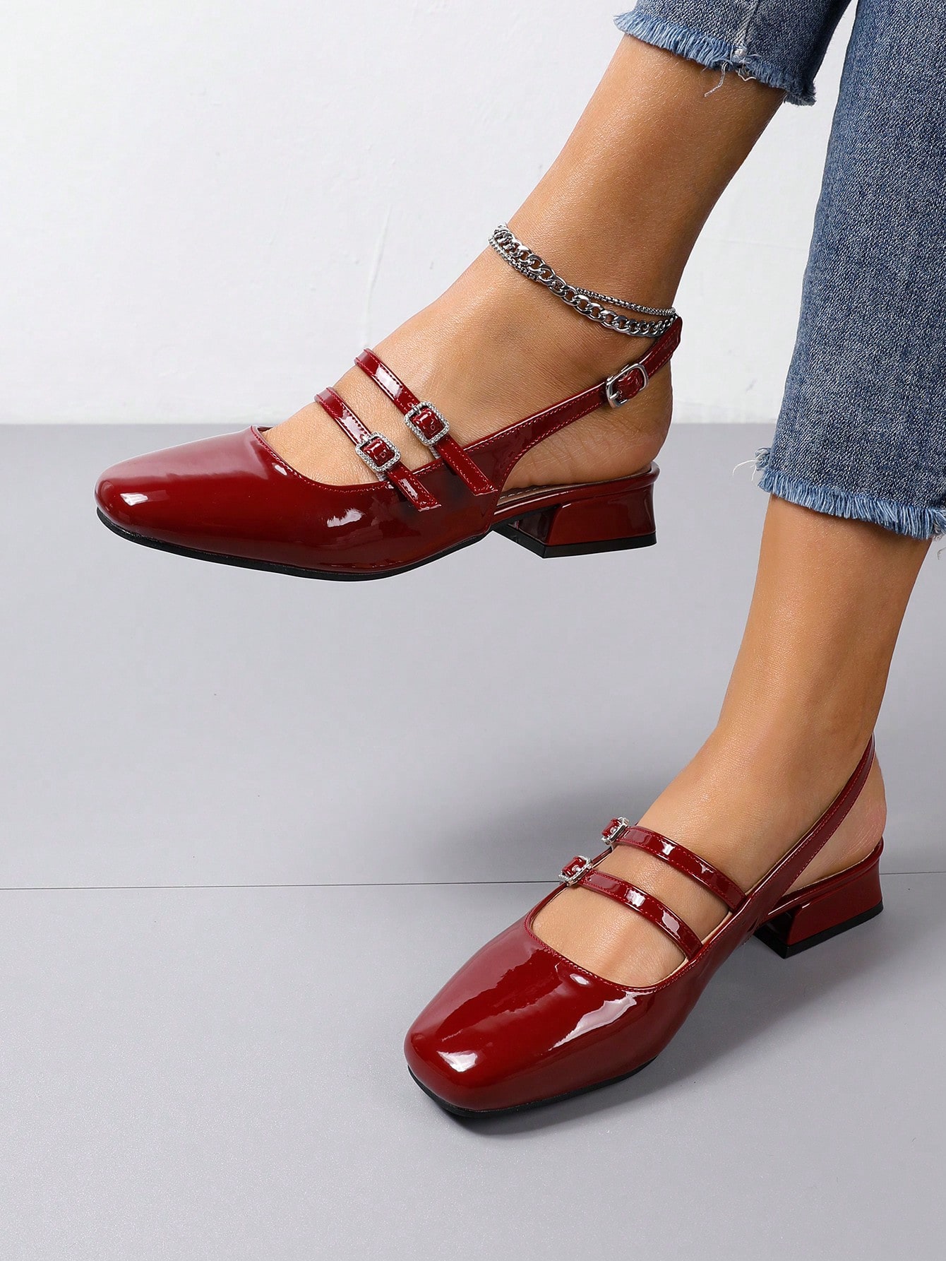 In Burgundy Women Flats