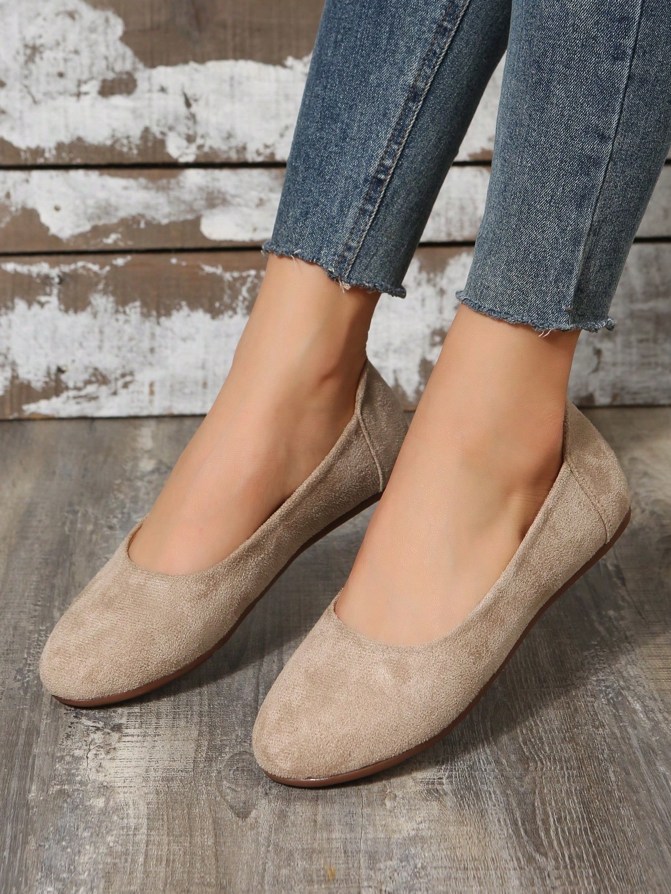 In Beige Women Flats