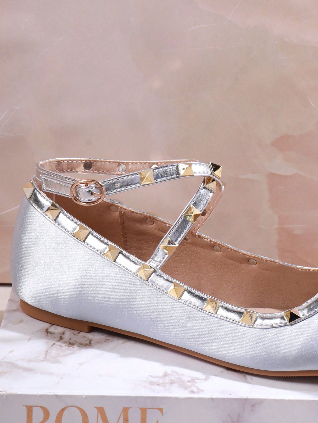 In Silver Women Flats