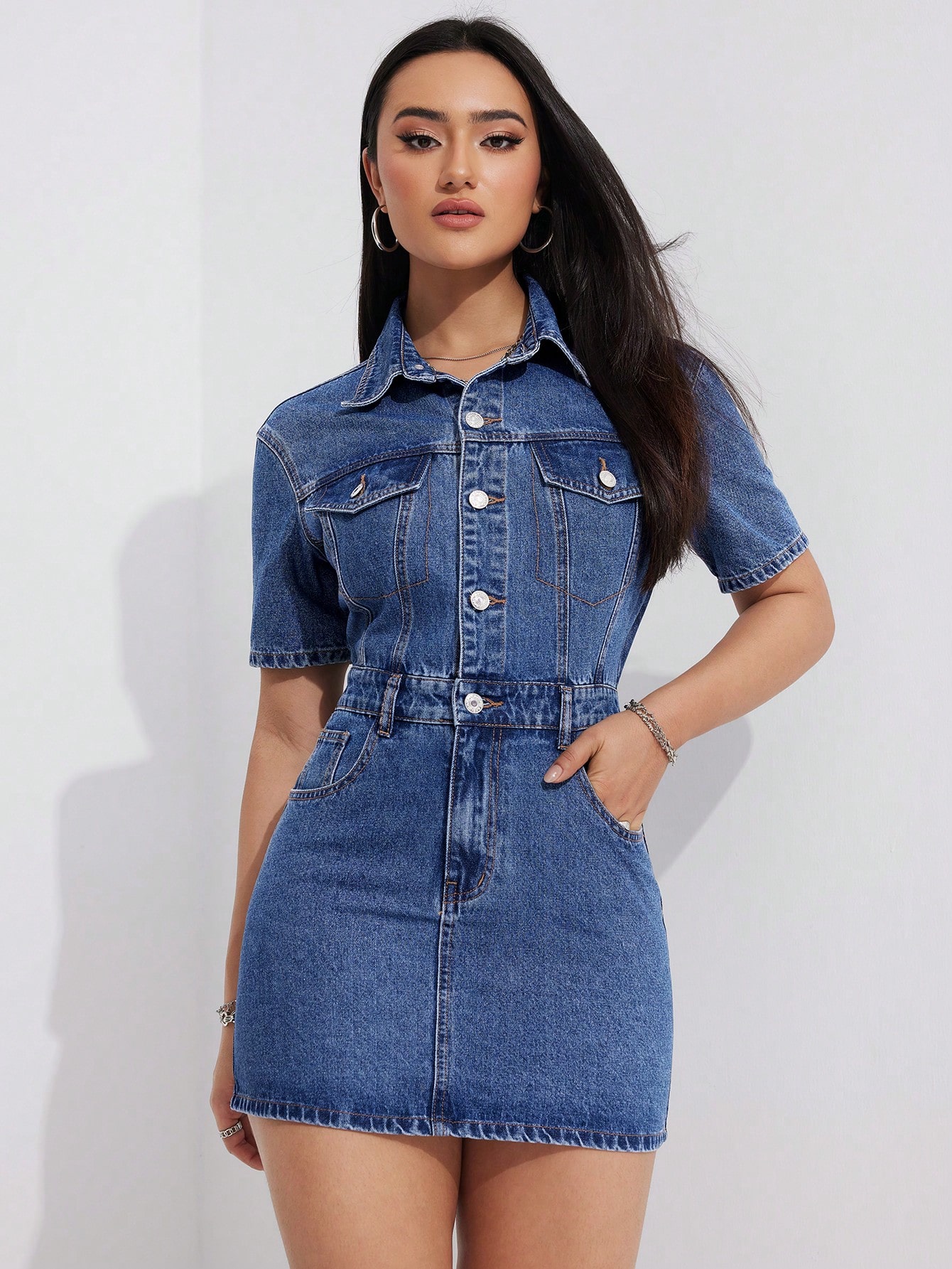 In Blue Women Denim Dresses