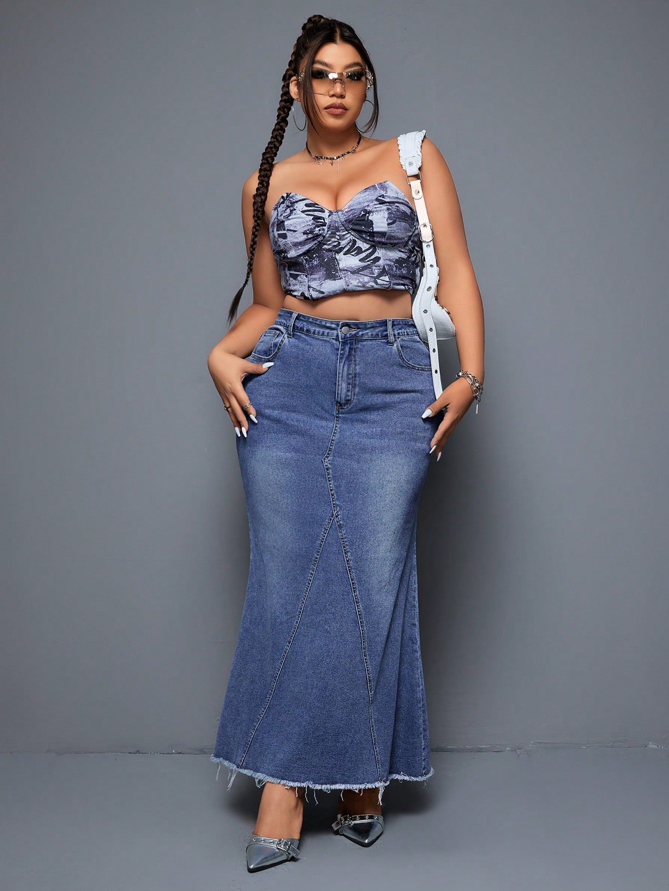 Plus Size Denim Skirts