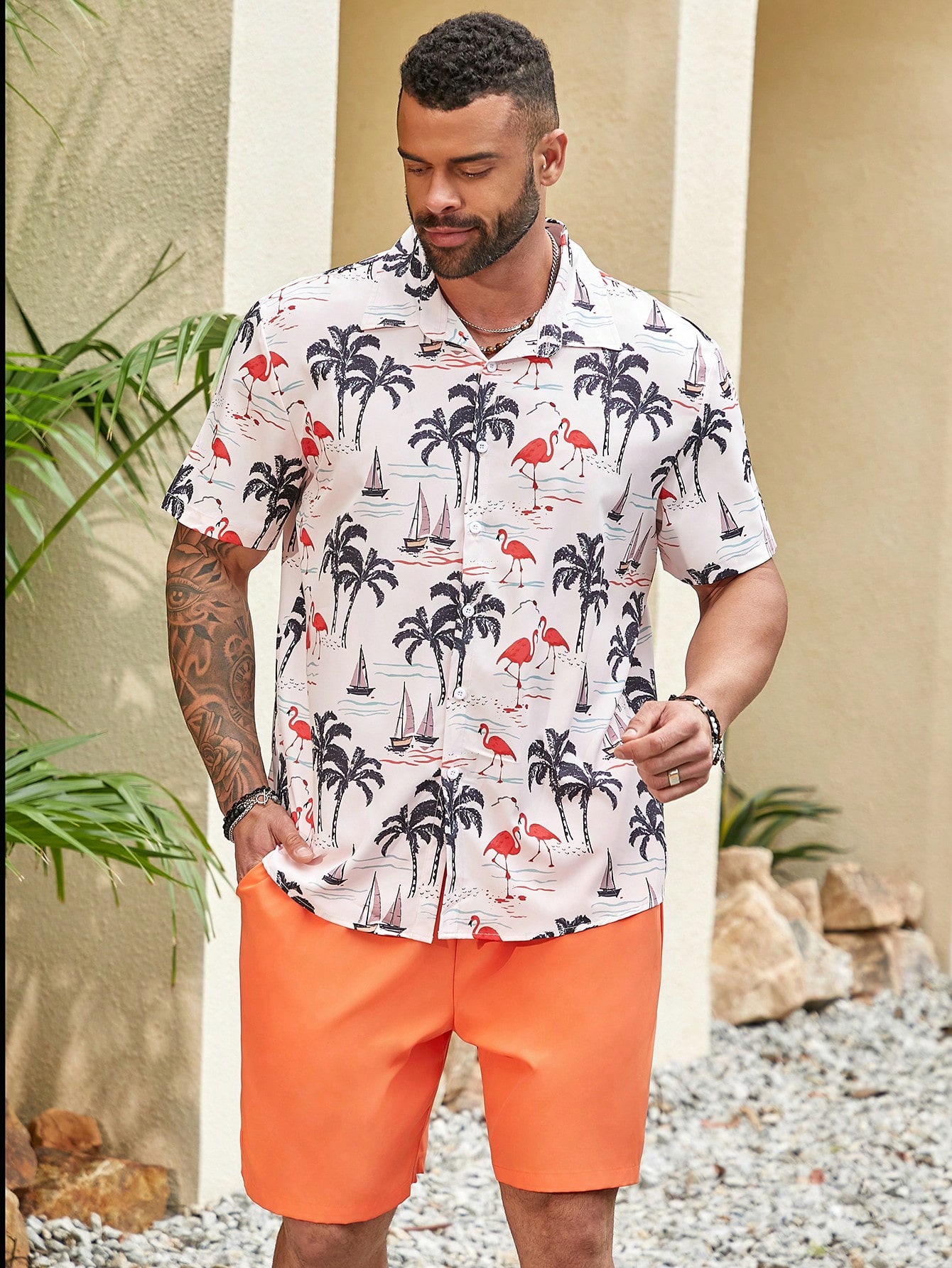 Men Plus Size Shirt Co-ords