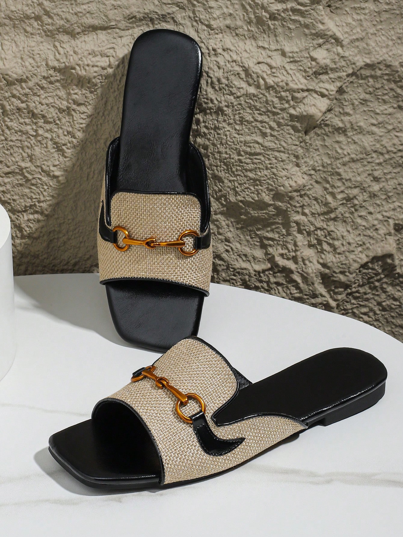 In Black and White Women Sandals