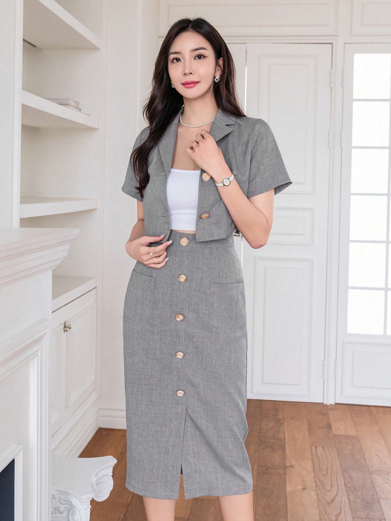 In Short Sleeve Women Suit Sets