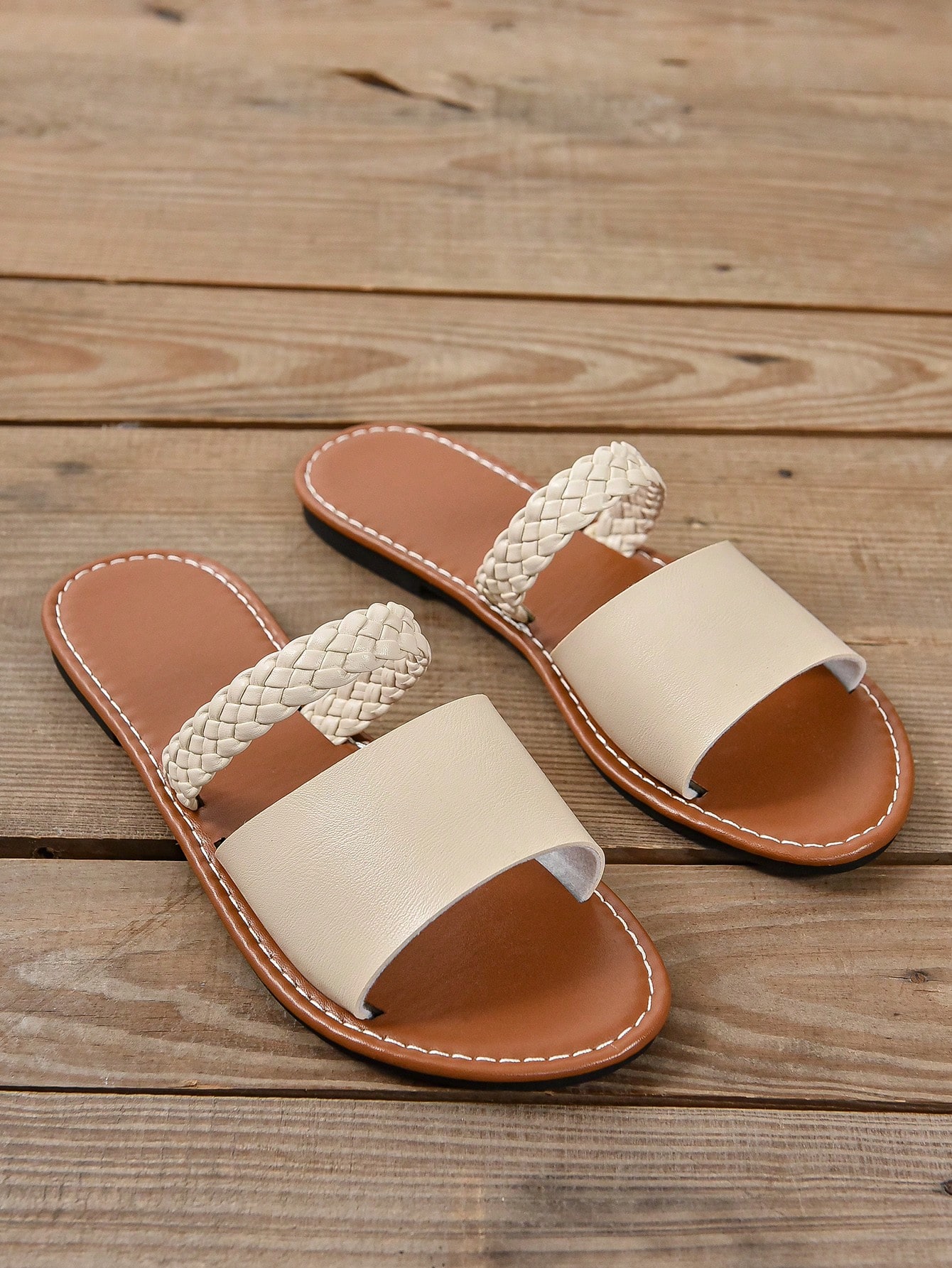 In Beige Women Flat Sandals