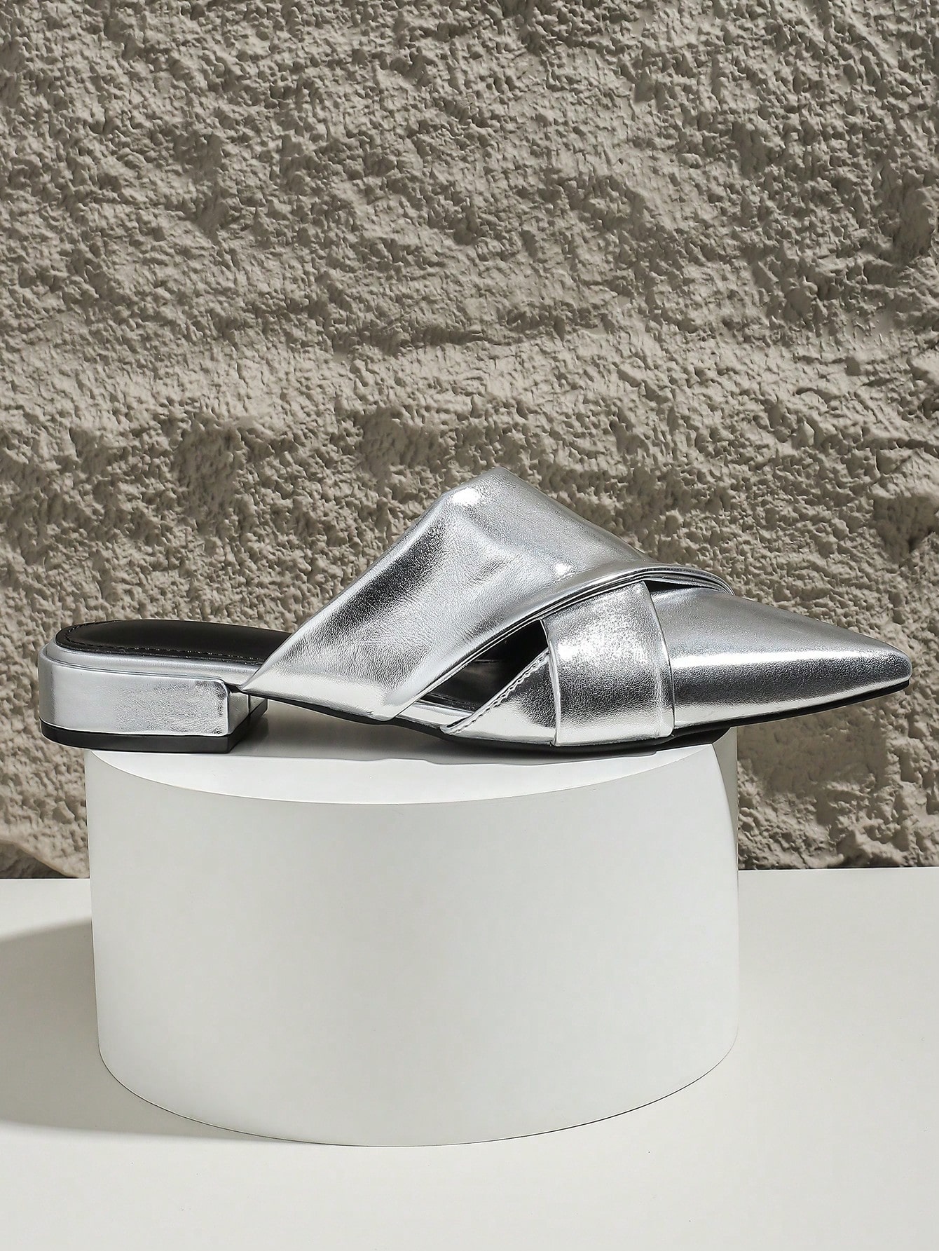 In Silver Women Flats