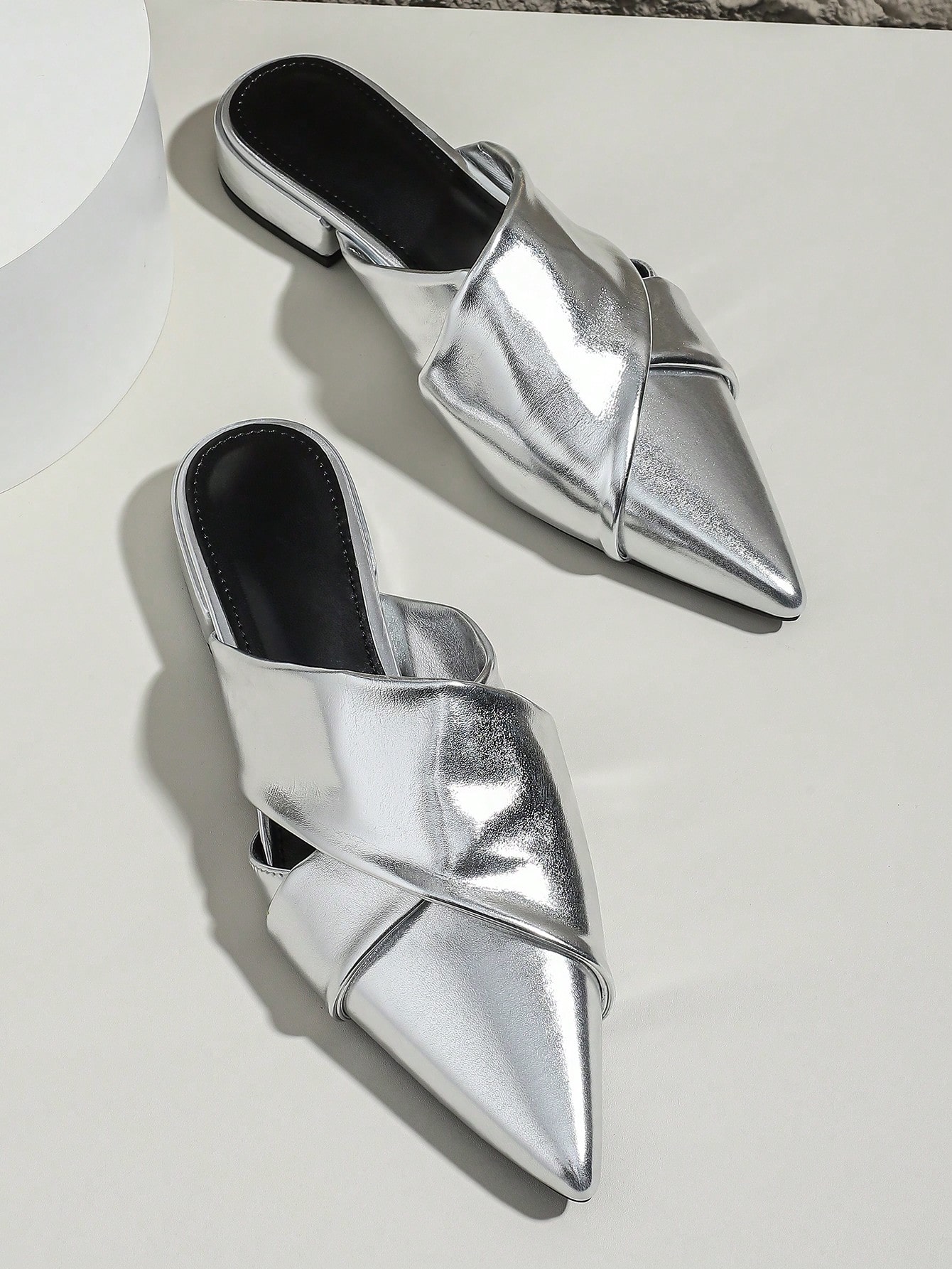 In Silver Women Flats