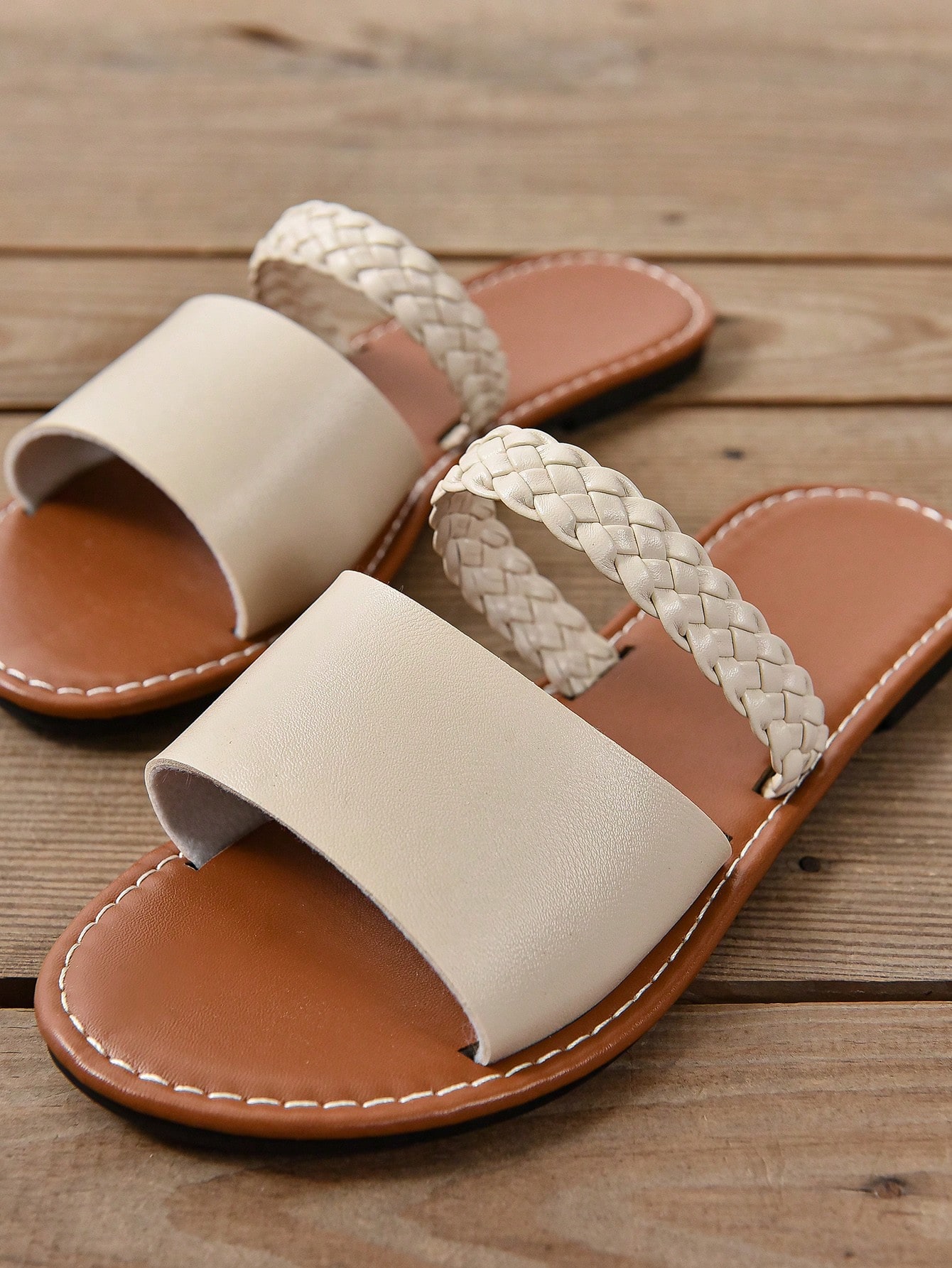 In Beige Women Flat Sandals