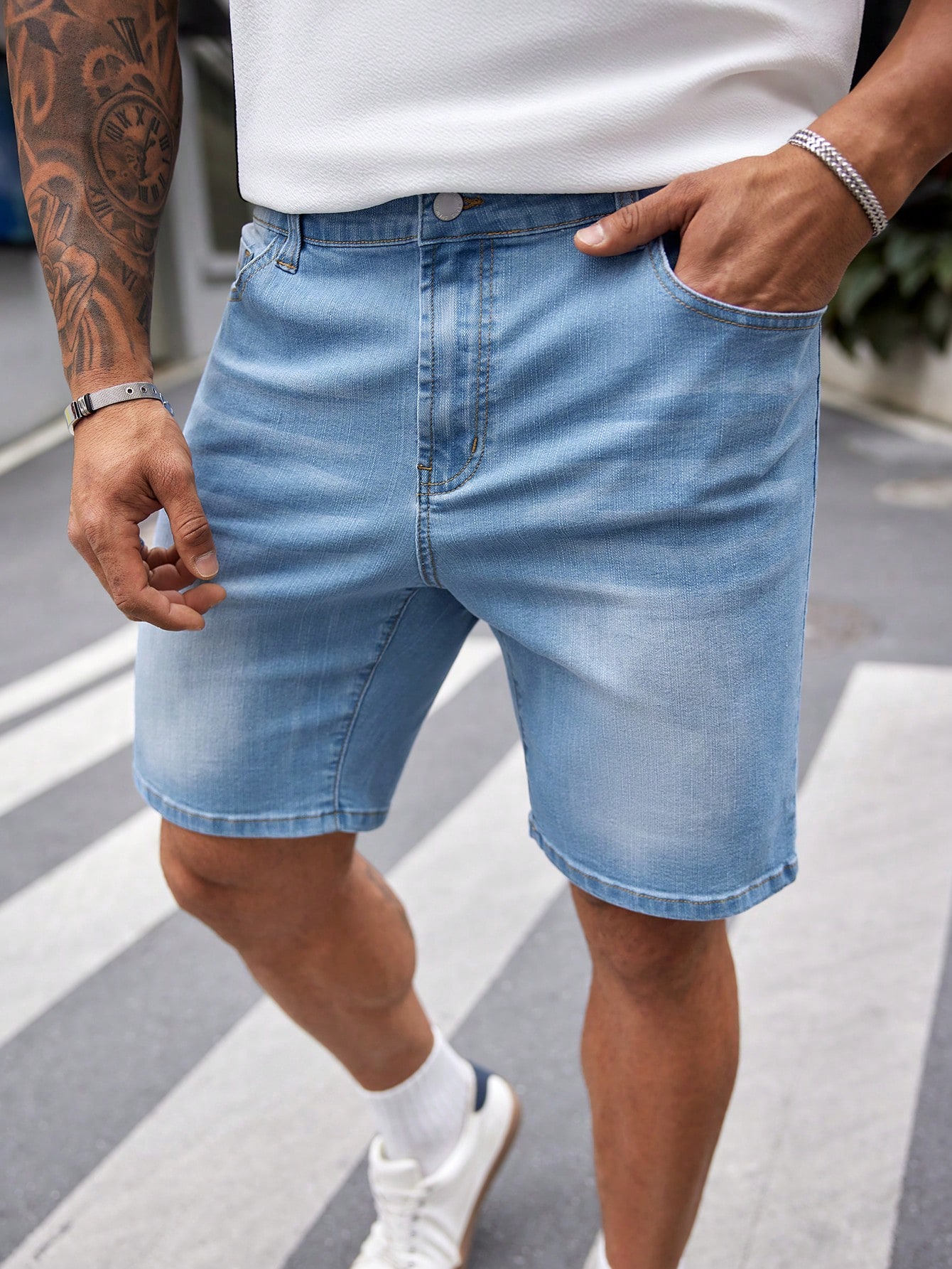 Men Plus Size Denim Shorts