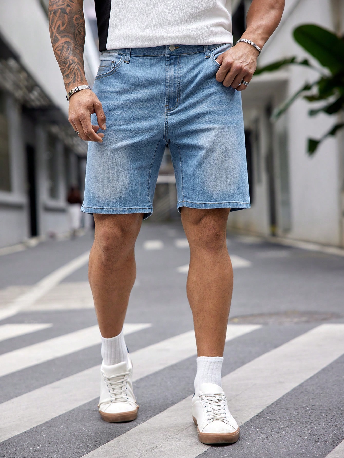 Men Plus Size Denim Shorts