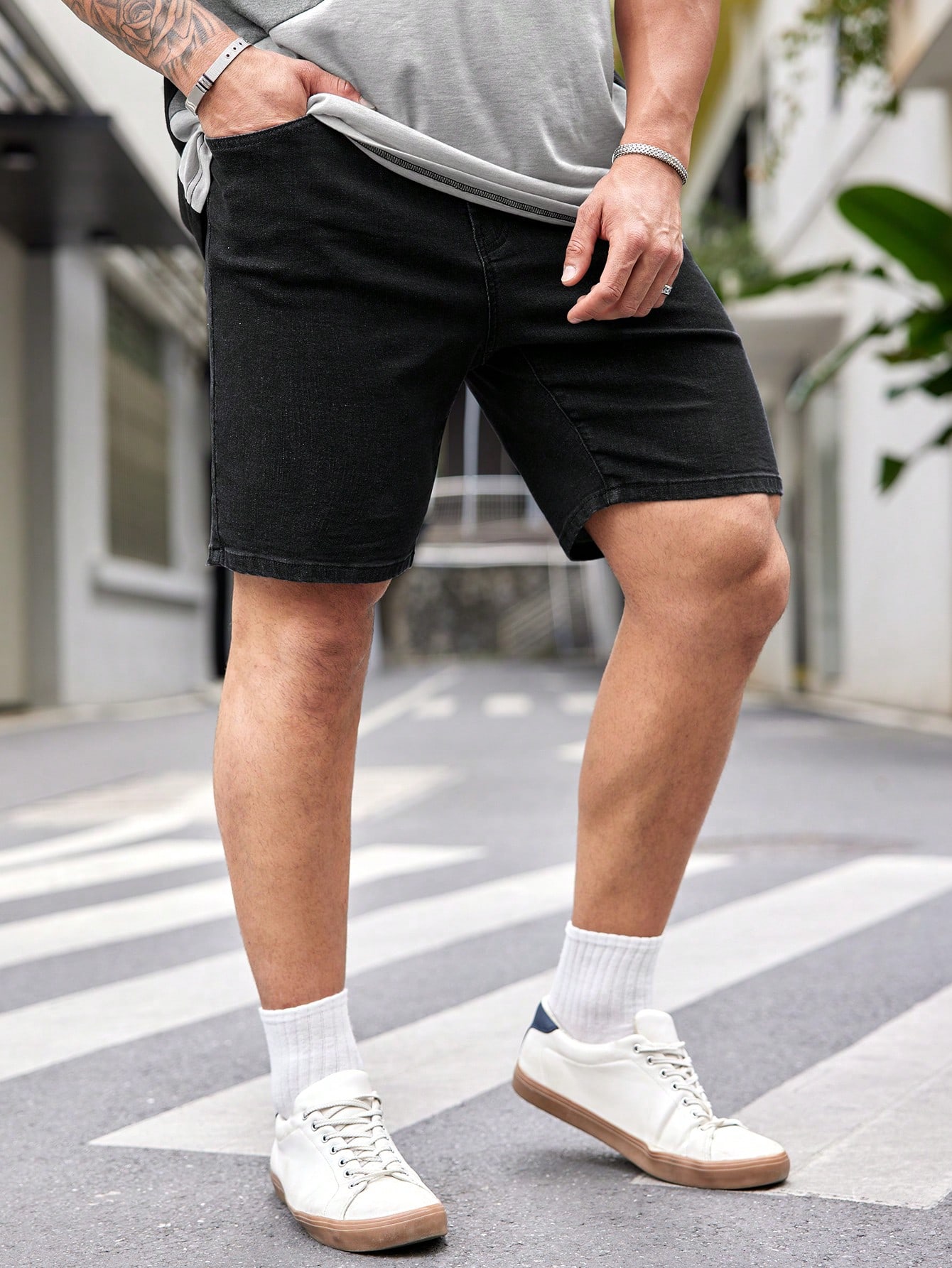 Men Plus Size Denim Shorts