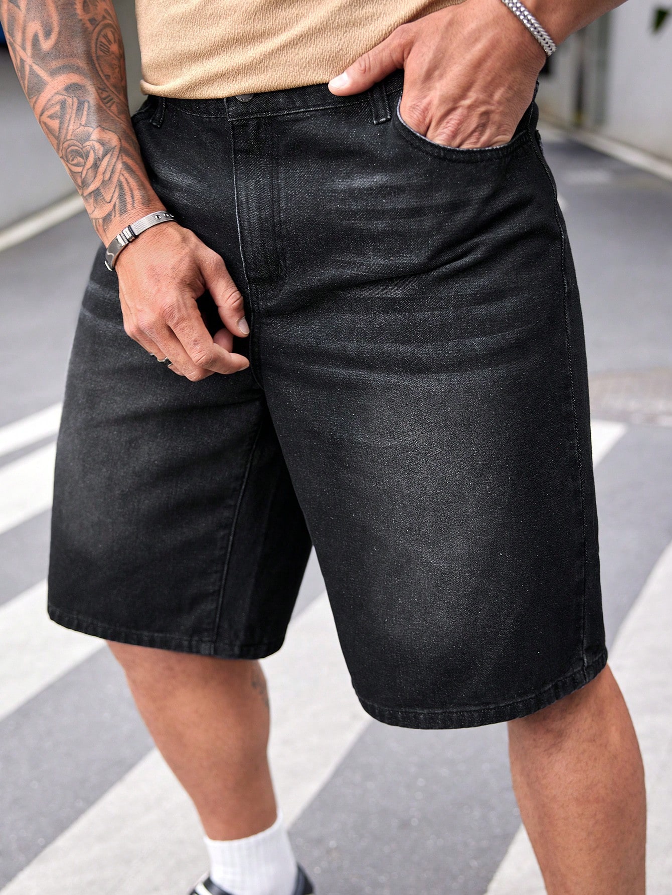 Men Plus Size Denim Shorts