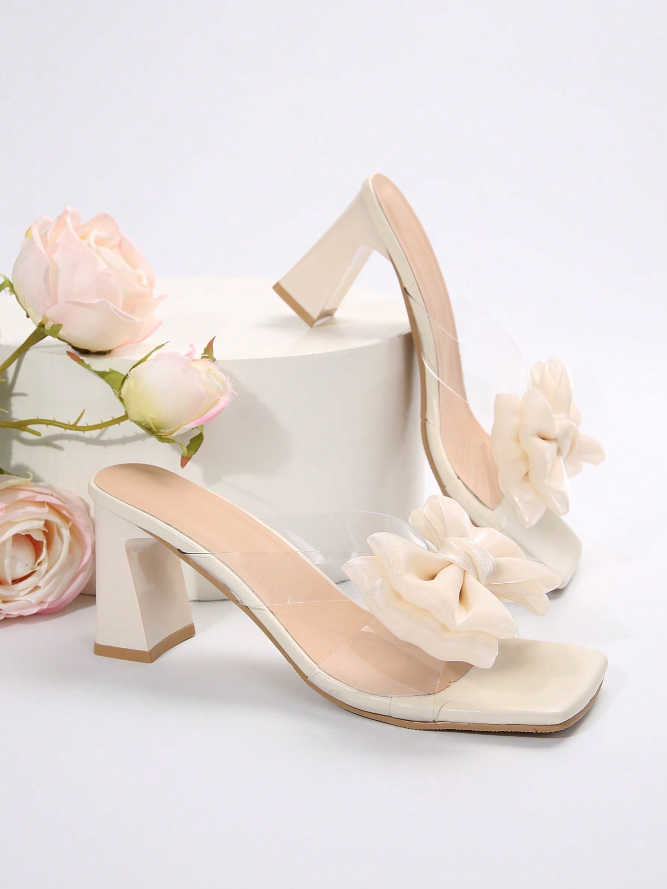 In Beige Women Heeled Sandals