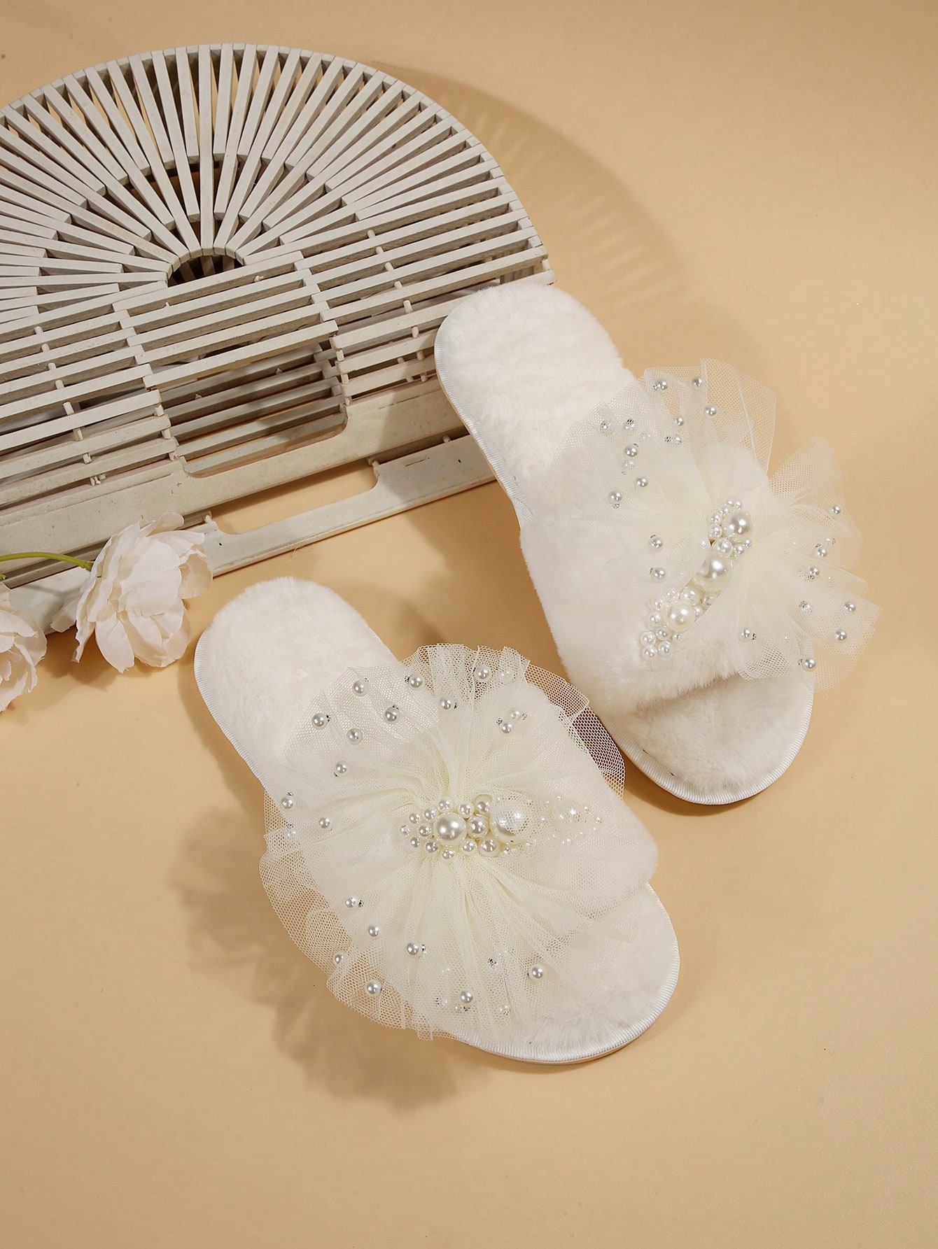 In Beige Women Home Slippers