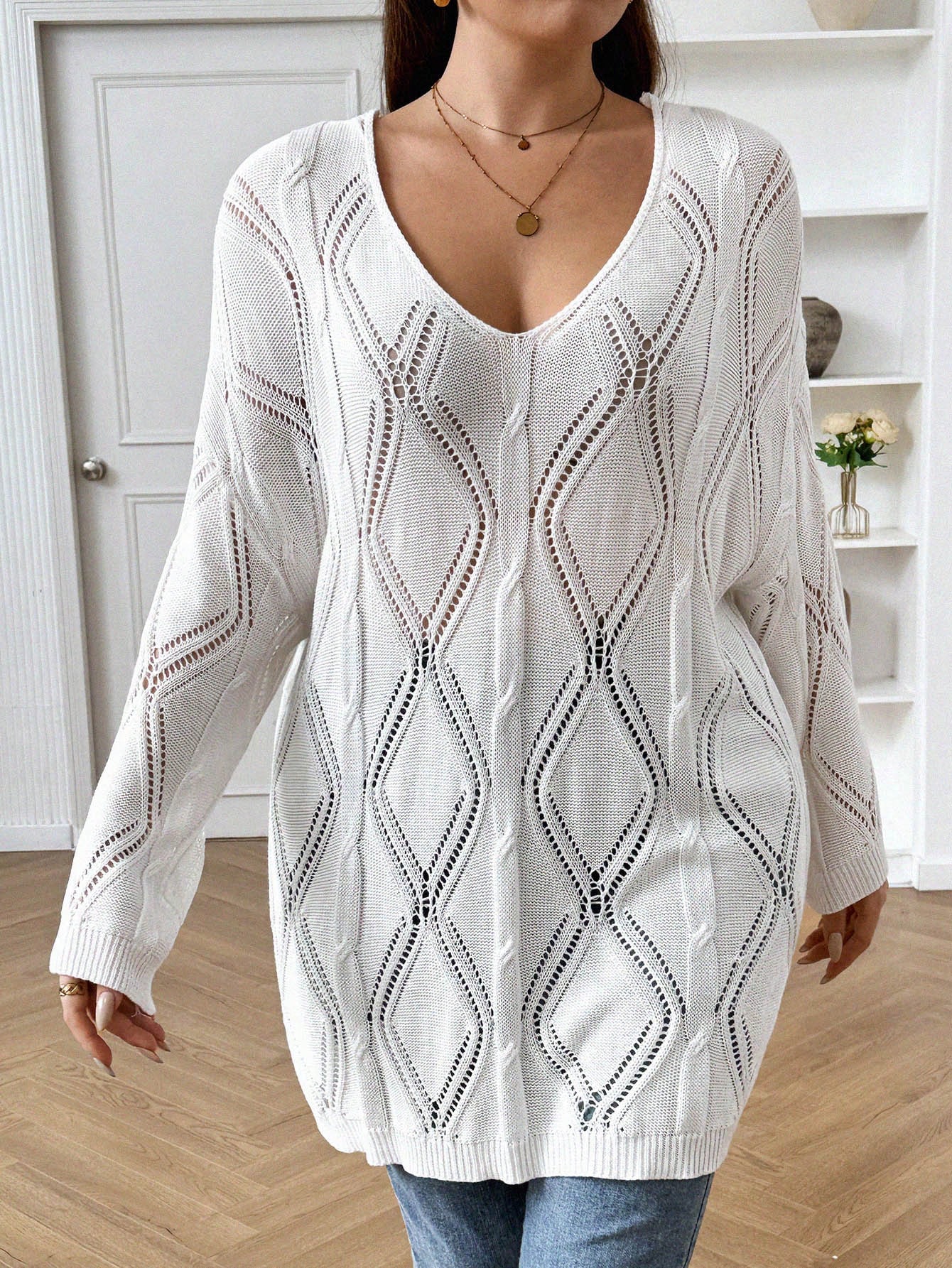 In White Plus Size Sweaters