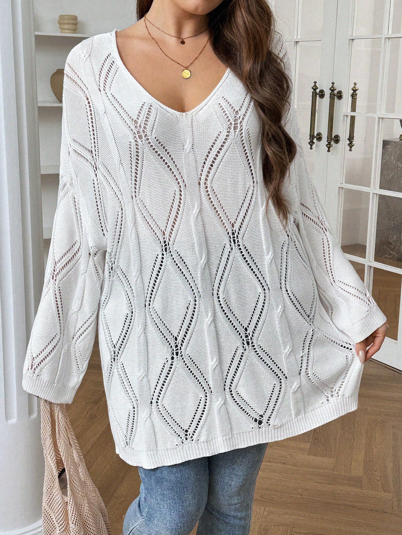 In White Plus Size Sweaters