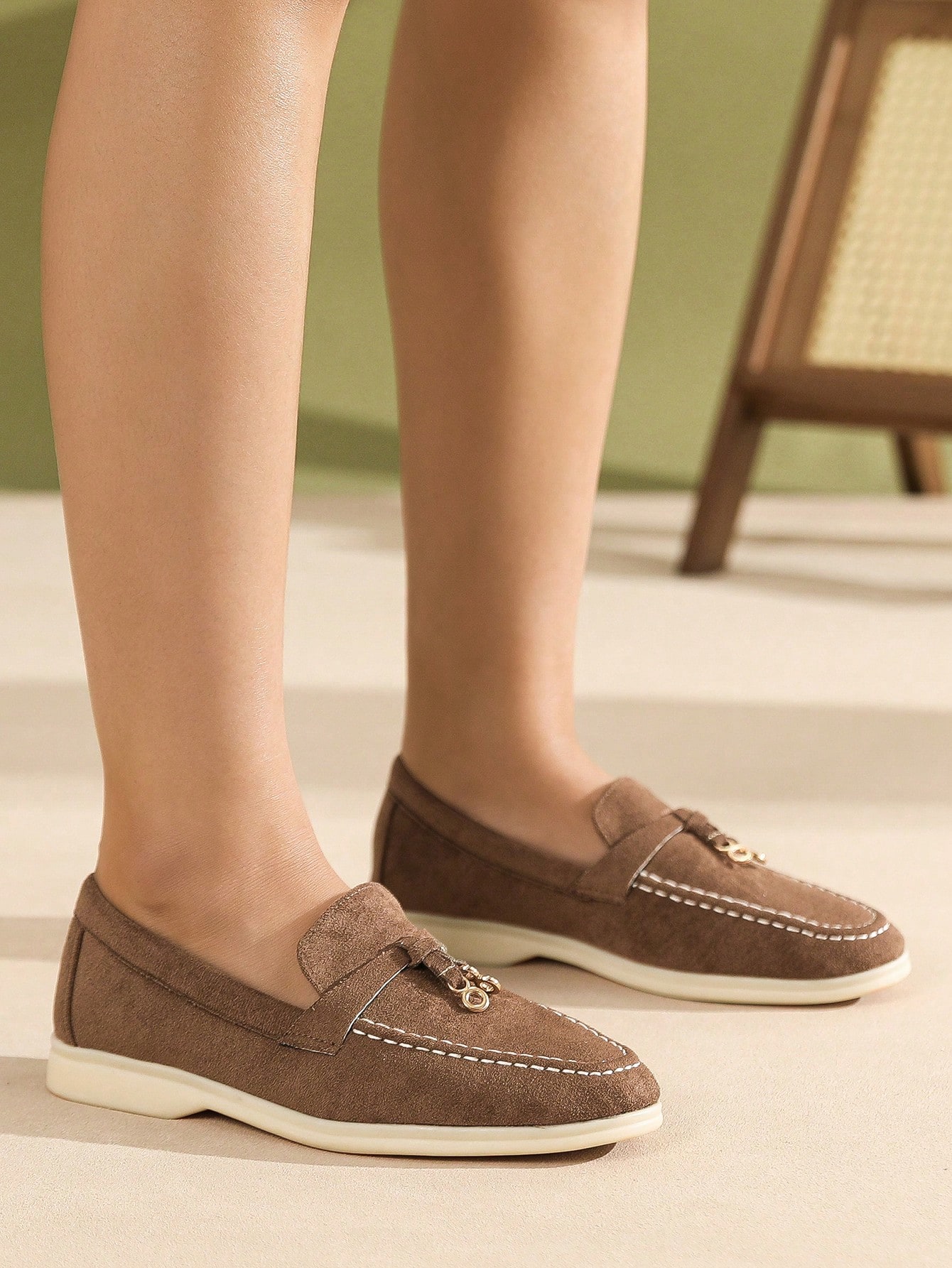 In Coffee Brown Women Flats