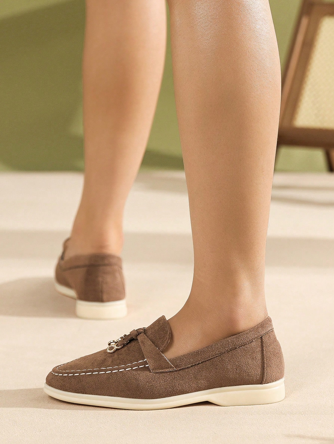 In Coffee Brown Women Flats