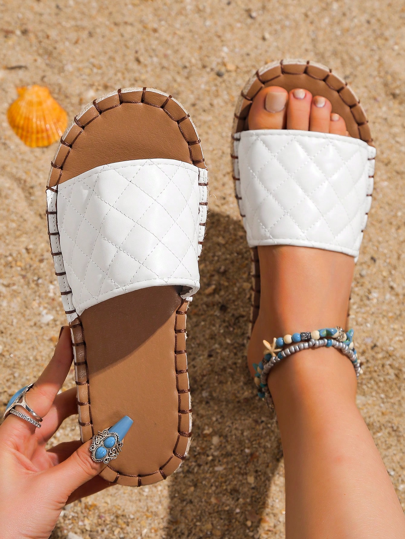 In White Women Flat Sandals