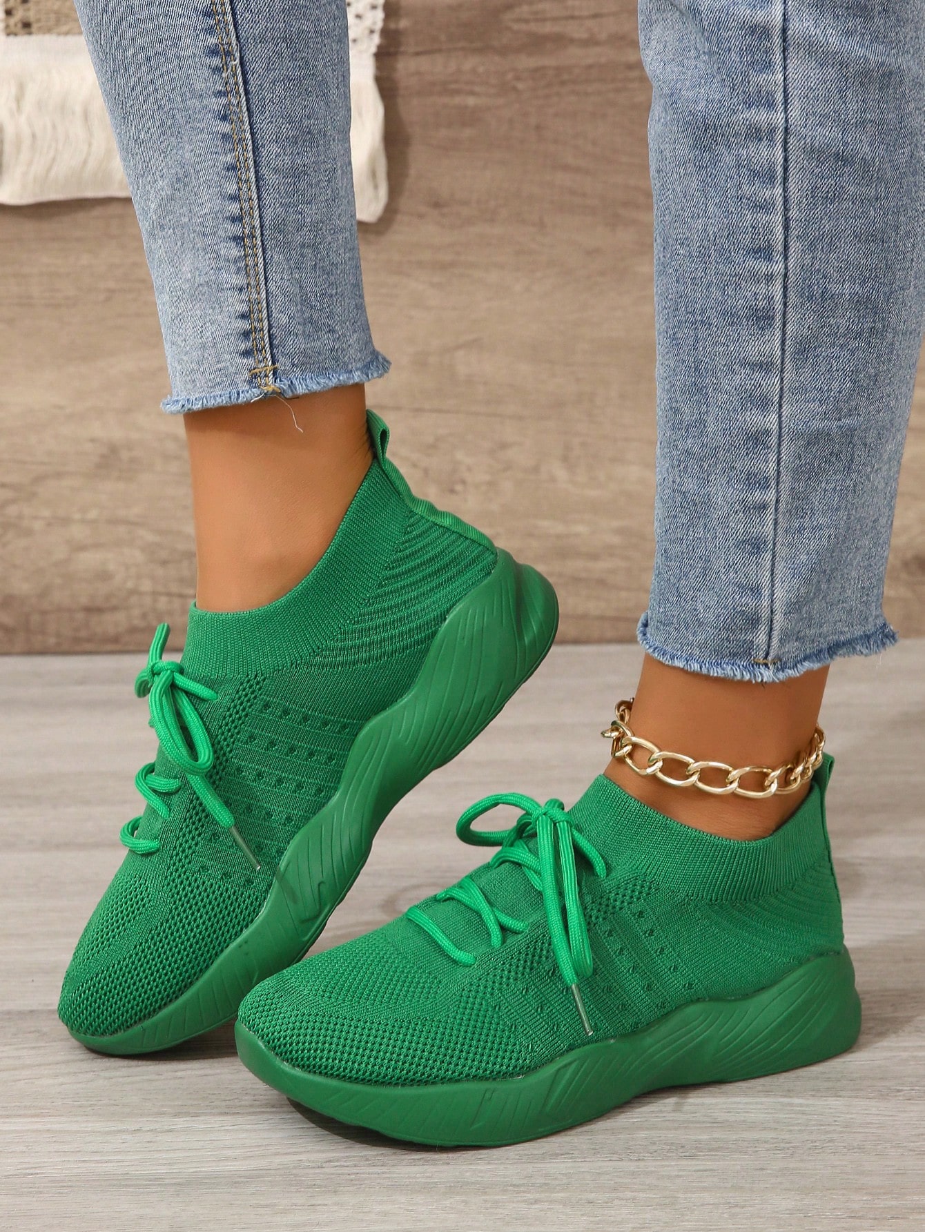 In Dark Green Women Shoes