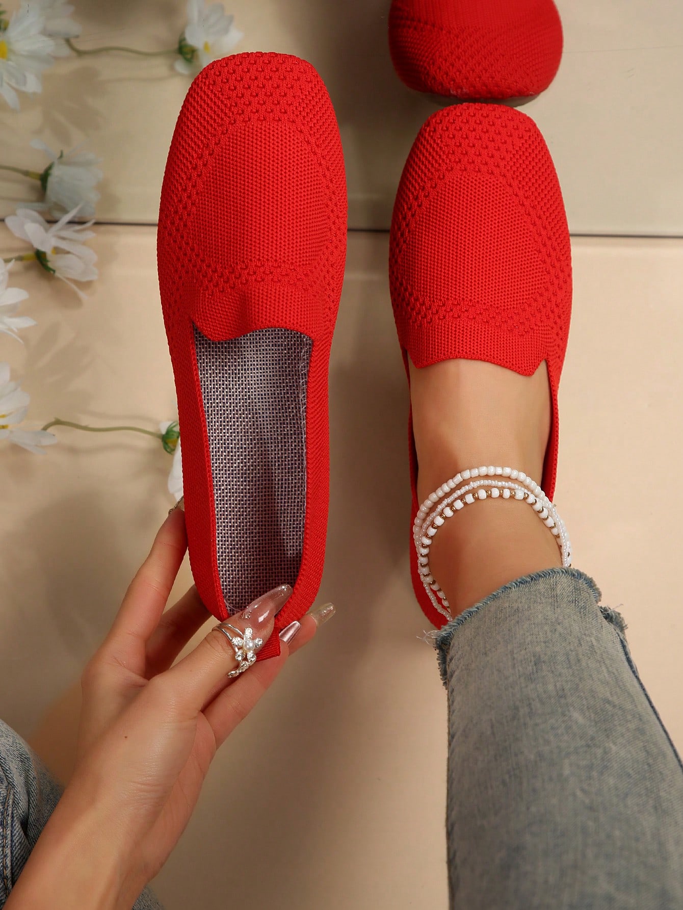 In Red Women Flats