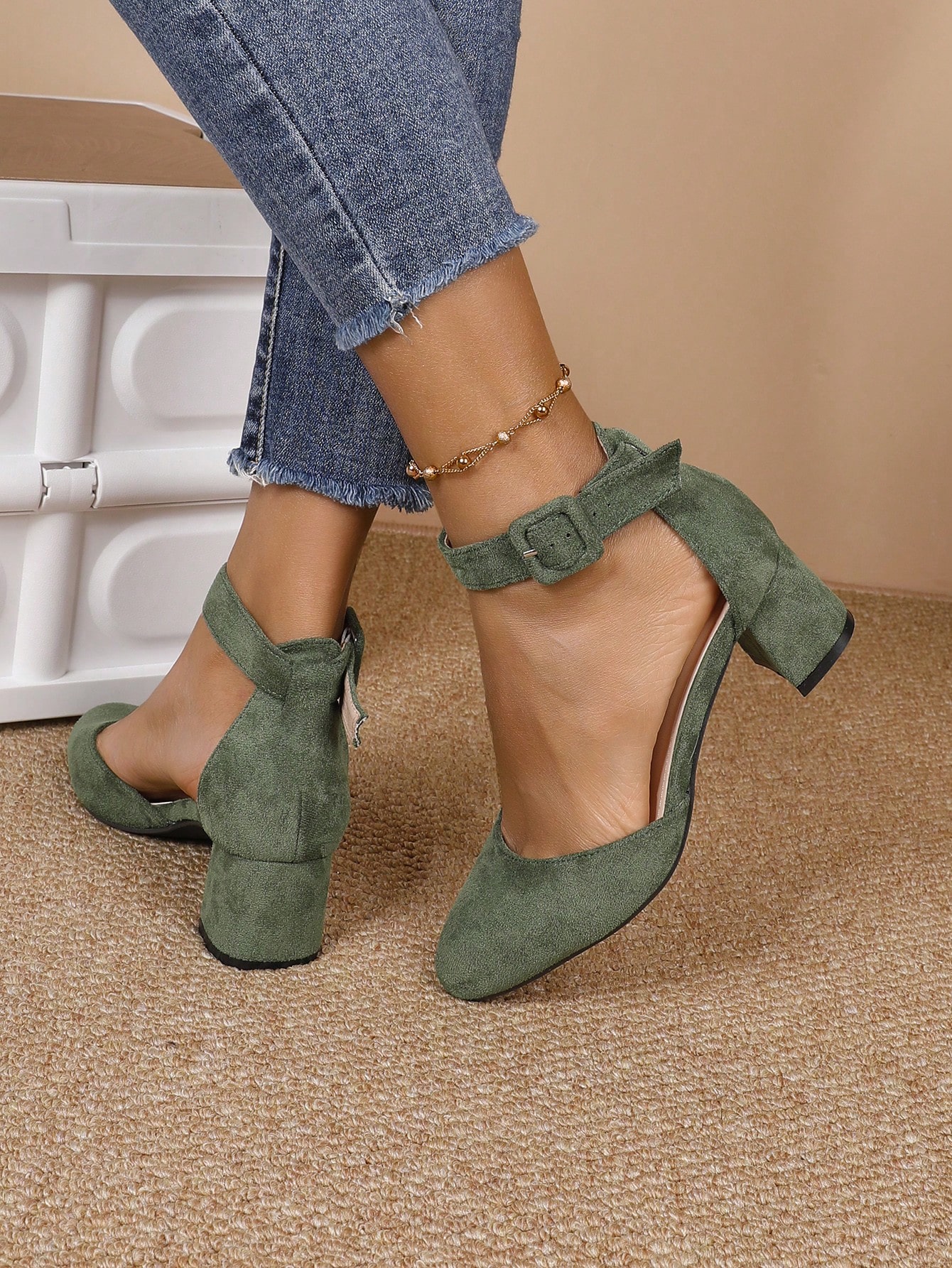 In Olive Green Women Shoes