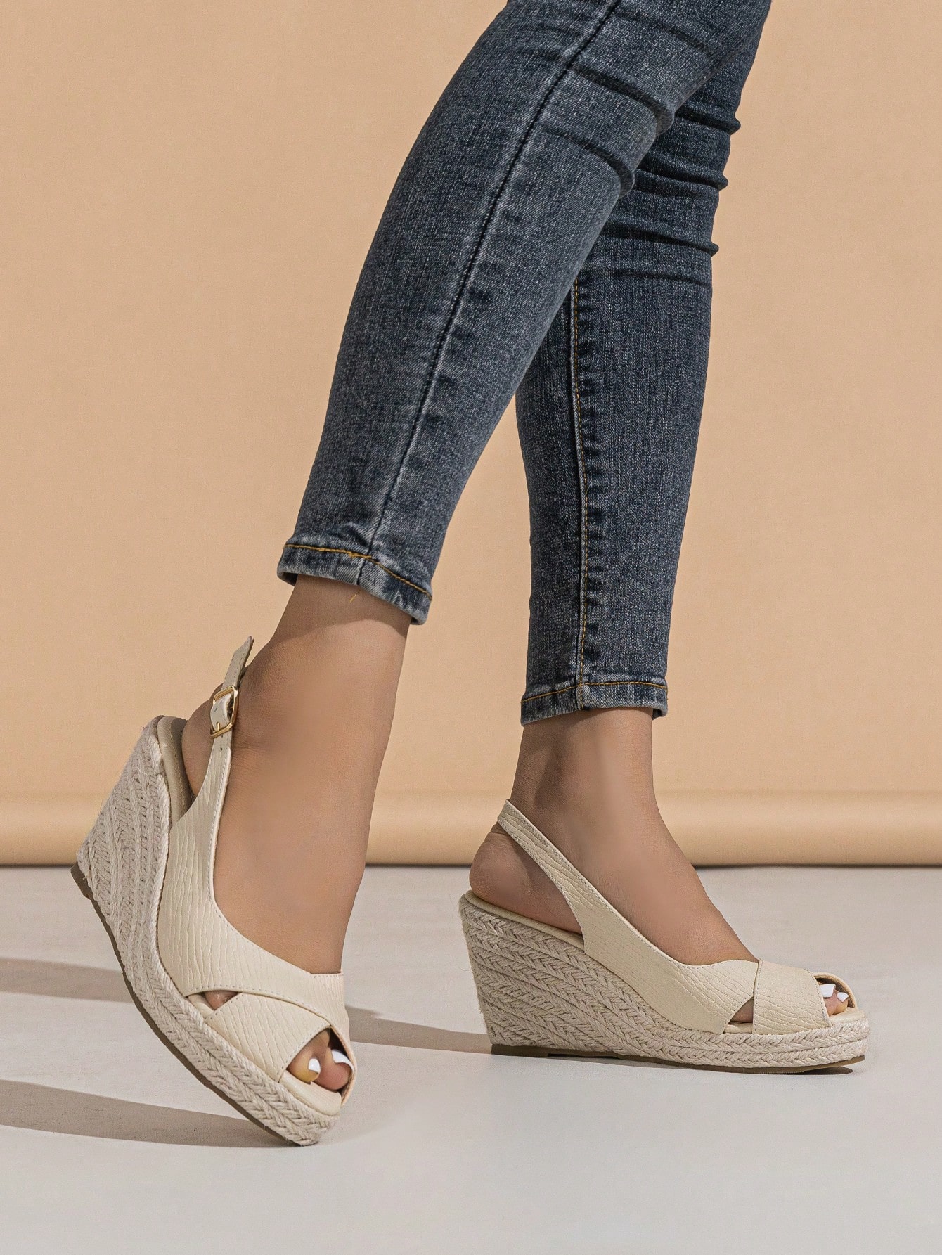 In Beige Women Wedges & Flatform