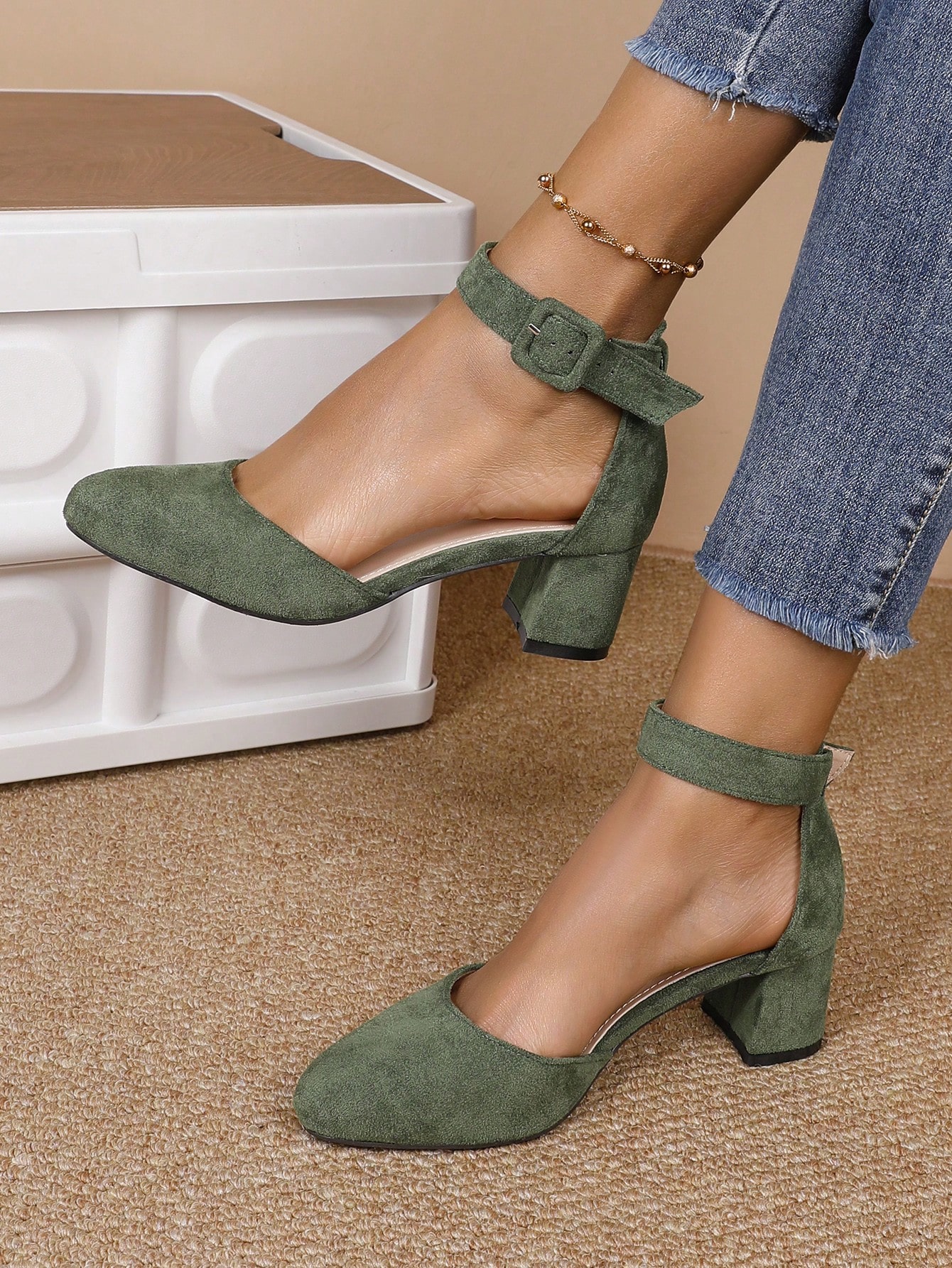 In Olive Green Women Shoes