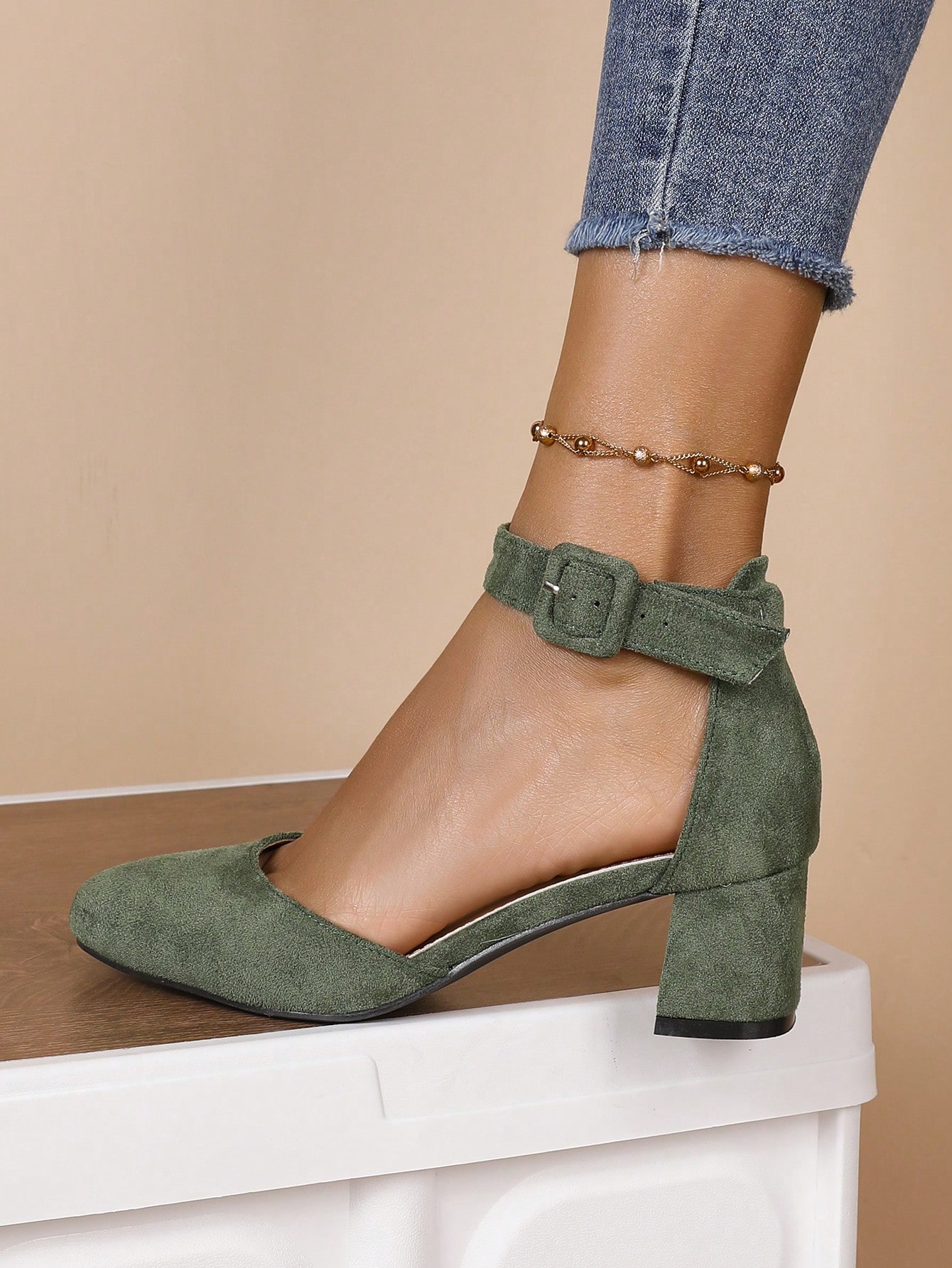 In Olive Green Women Shoes