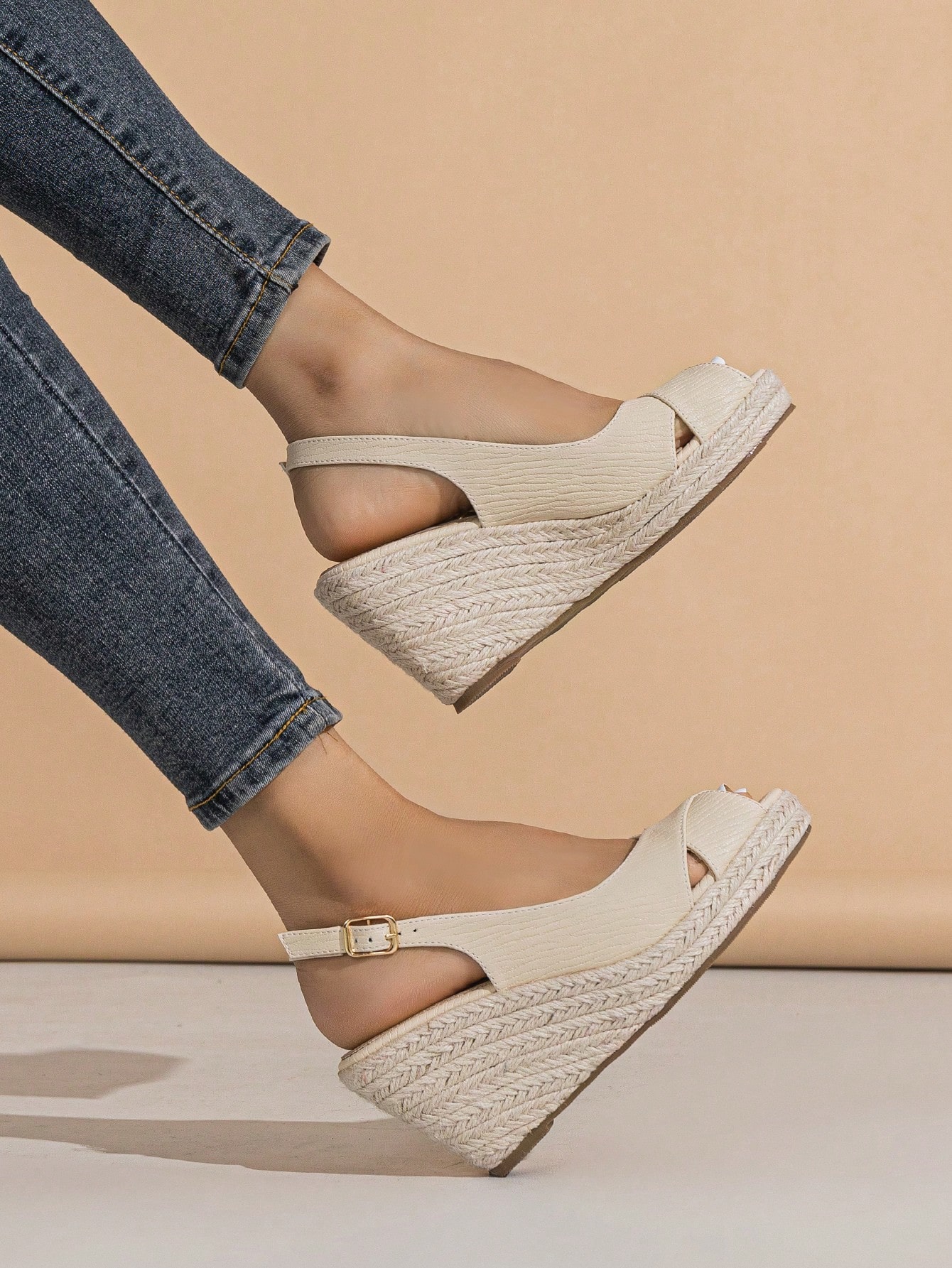 In Beige Women Wedges & Flatform