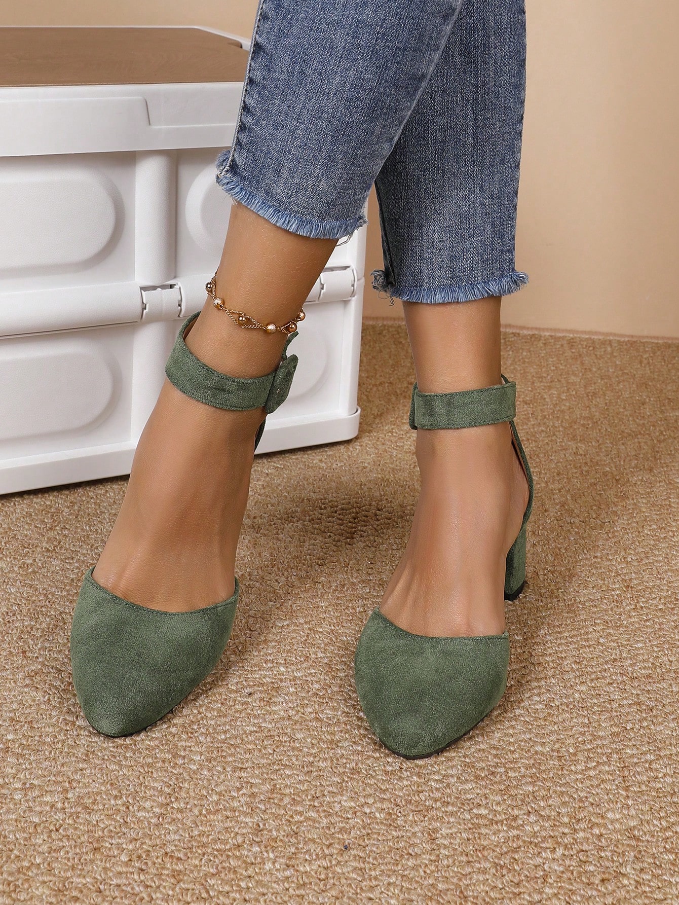 In Olive Green Women Shoes